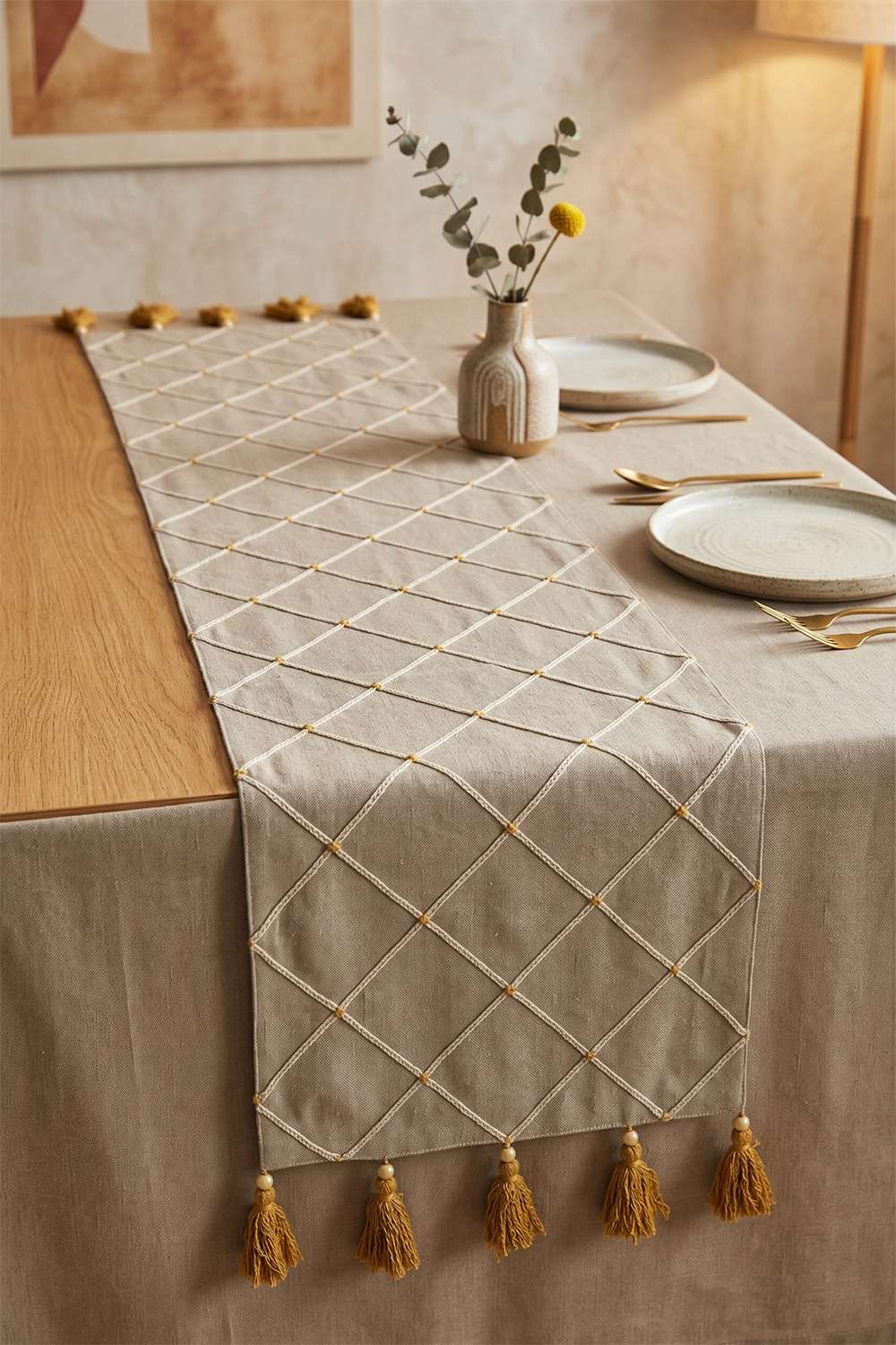 Back-to-earth-Trellis-Runner-Musturd-32x120-cm