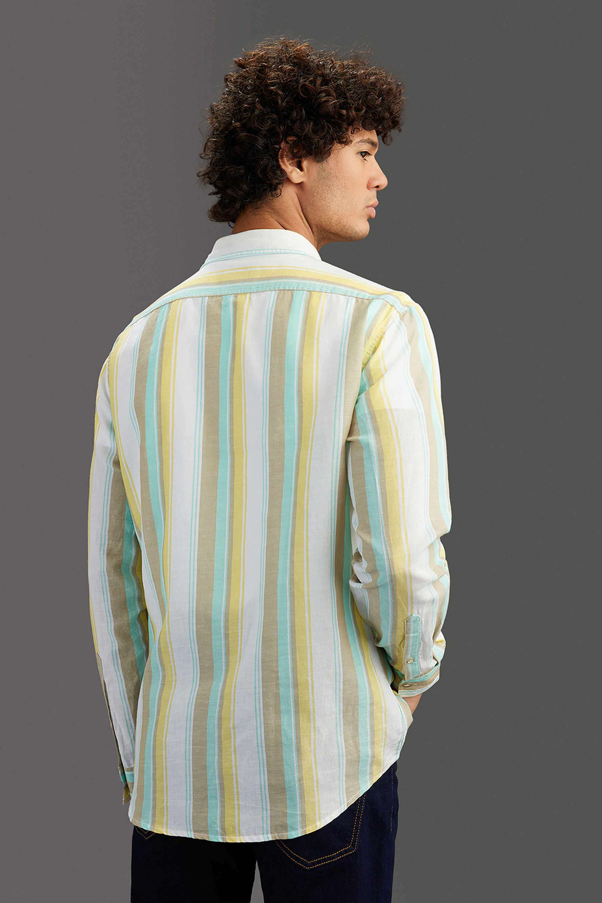Stripes-Blended-Fabric-Regular-Fit-Men-S-Shirt