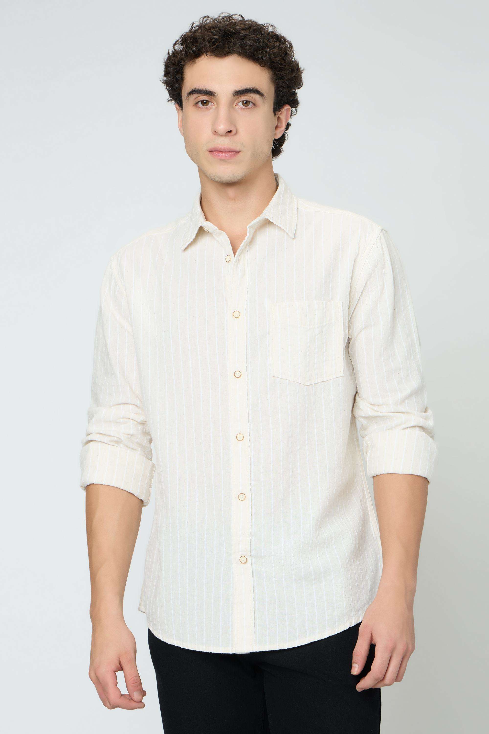 Stripes-Blended-Fabric-Regular-Fit-Men-s-Casual-Wear-Shirt