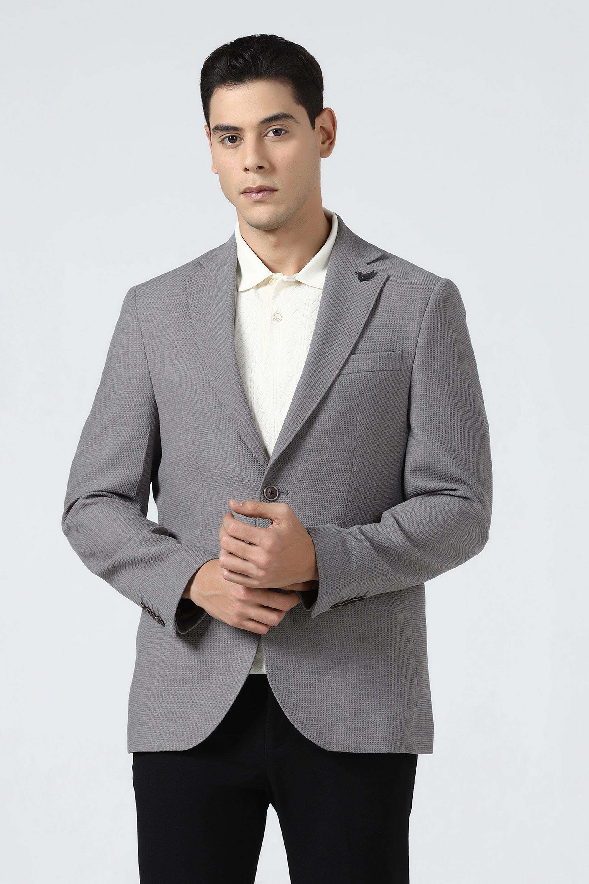 Solid-Polyester-Viscose-Slim-Fit-Men-s-Blazer