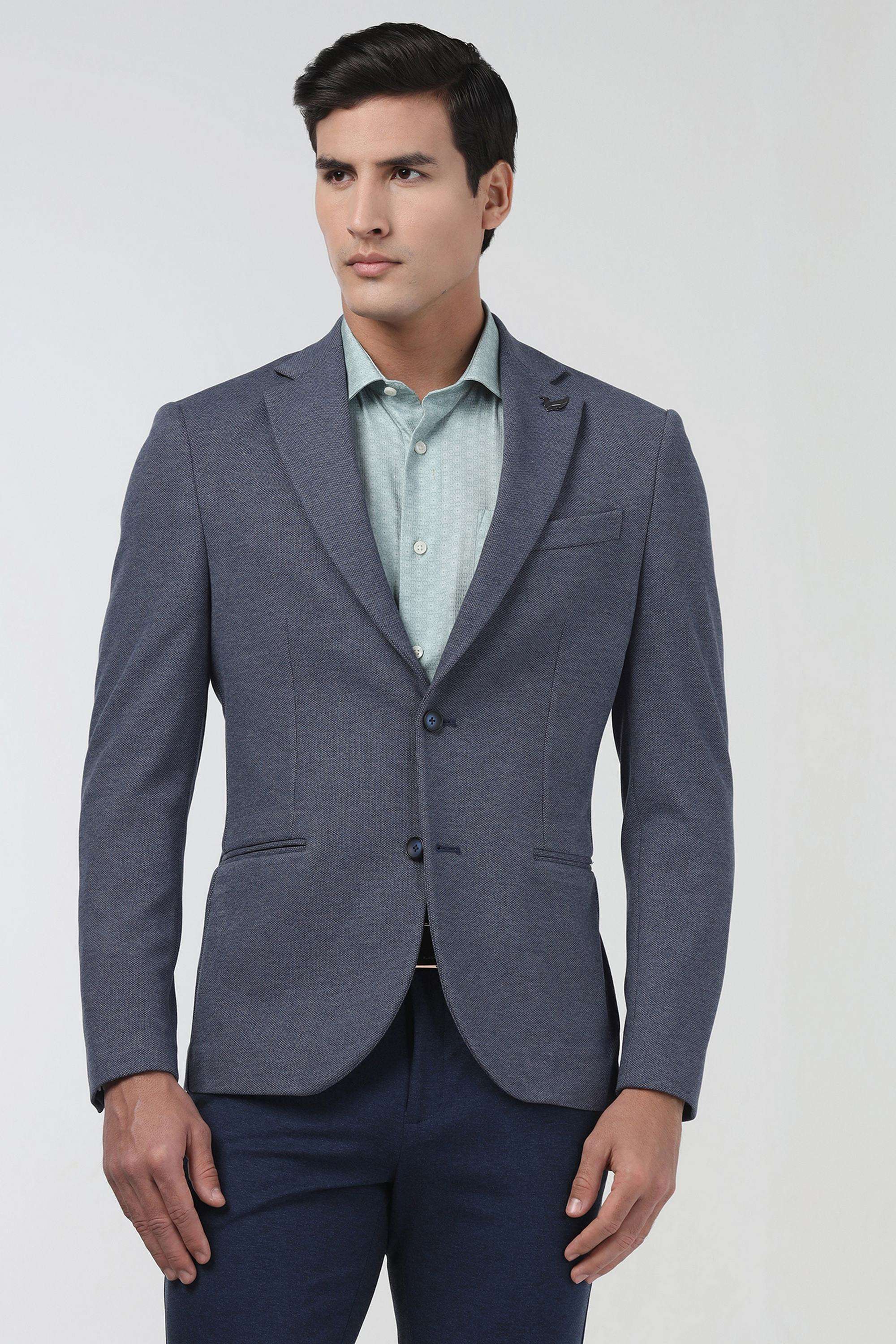 Solid-Polyester-Blend-Slim-Fit-Men-s-Jacket