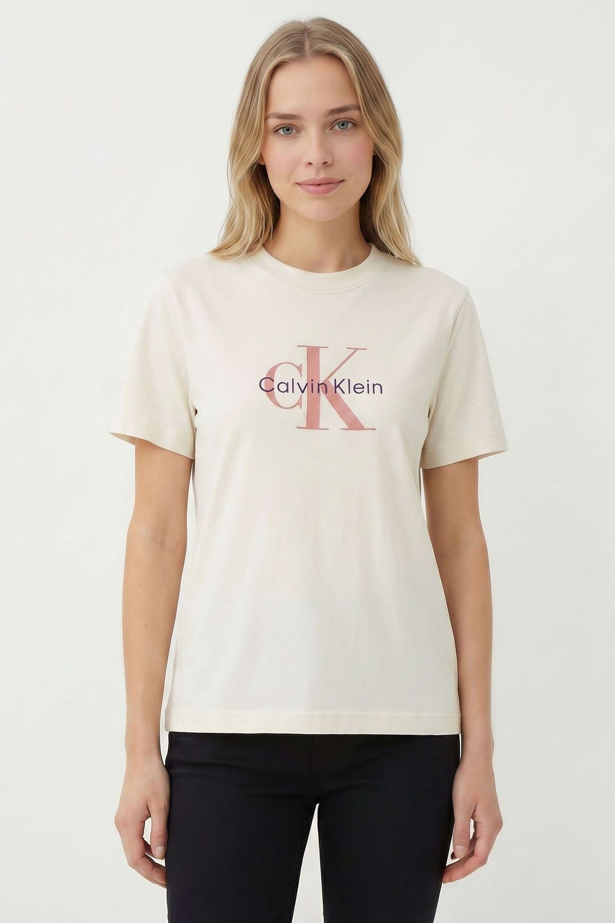 calvin klein Solid Blended Fabric Round Neck Women's T-Shirt-picture-11