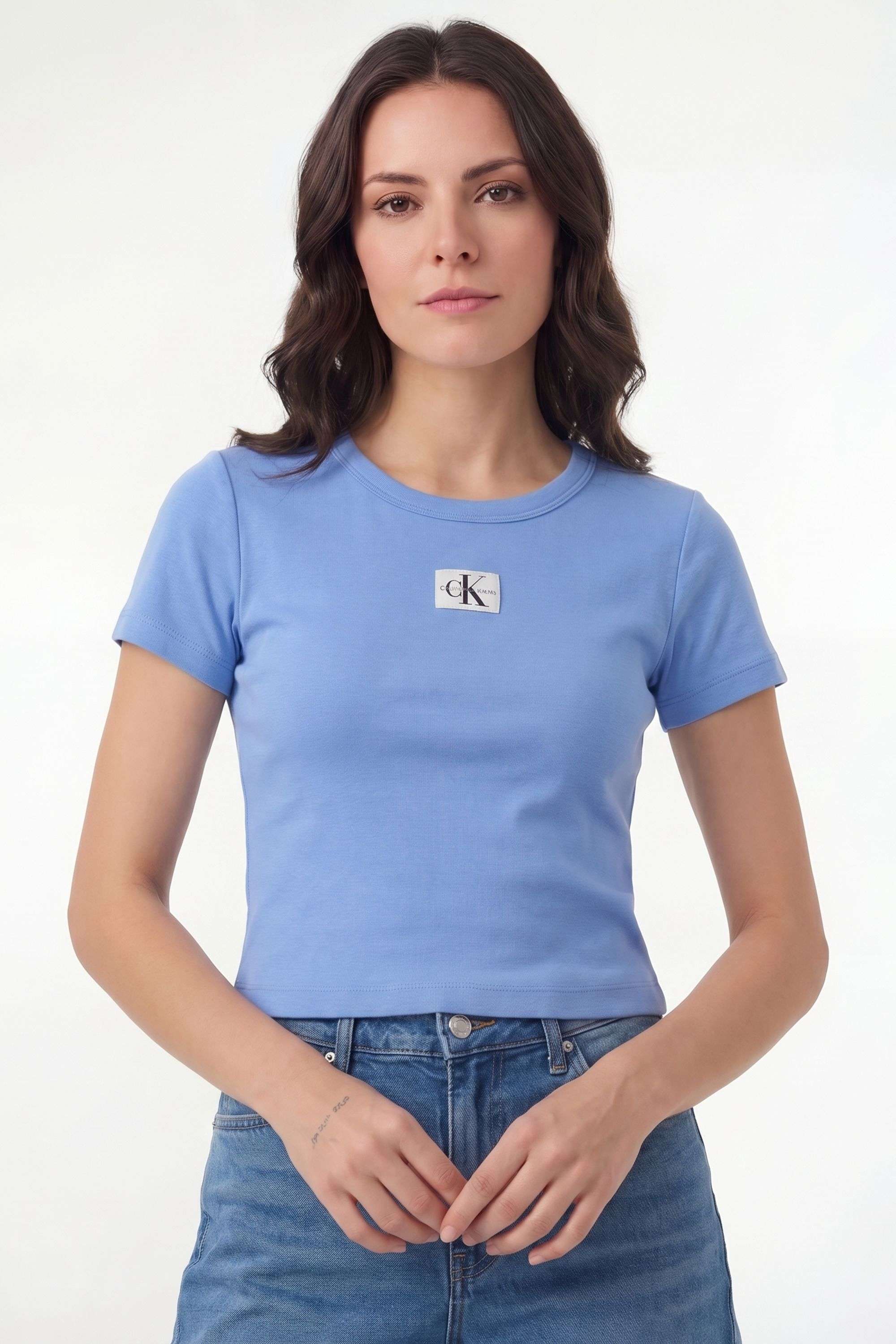 calvin klein Solid Blended Fabric Round Neck Women's T-Shirt-picture-16