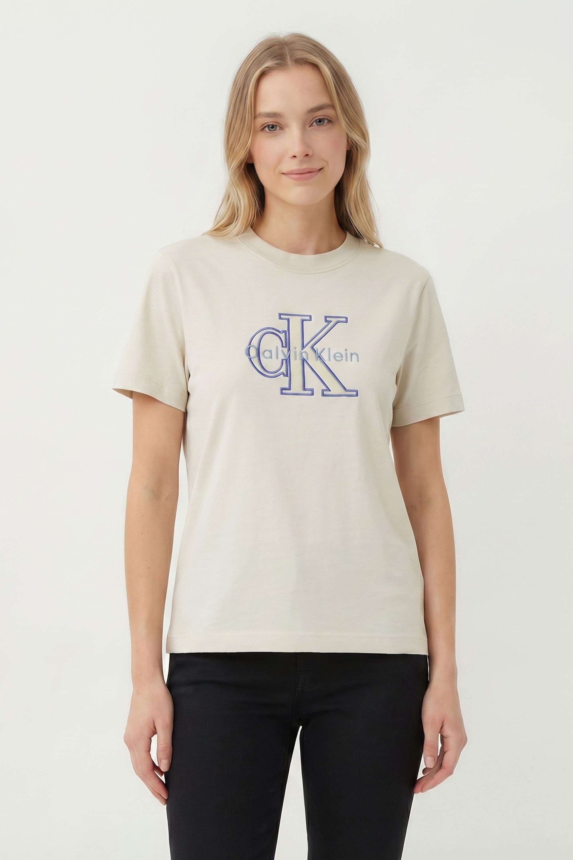 calvin klein Solid Blended Fabric Round Neck Women's T-Shirt-picture-10