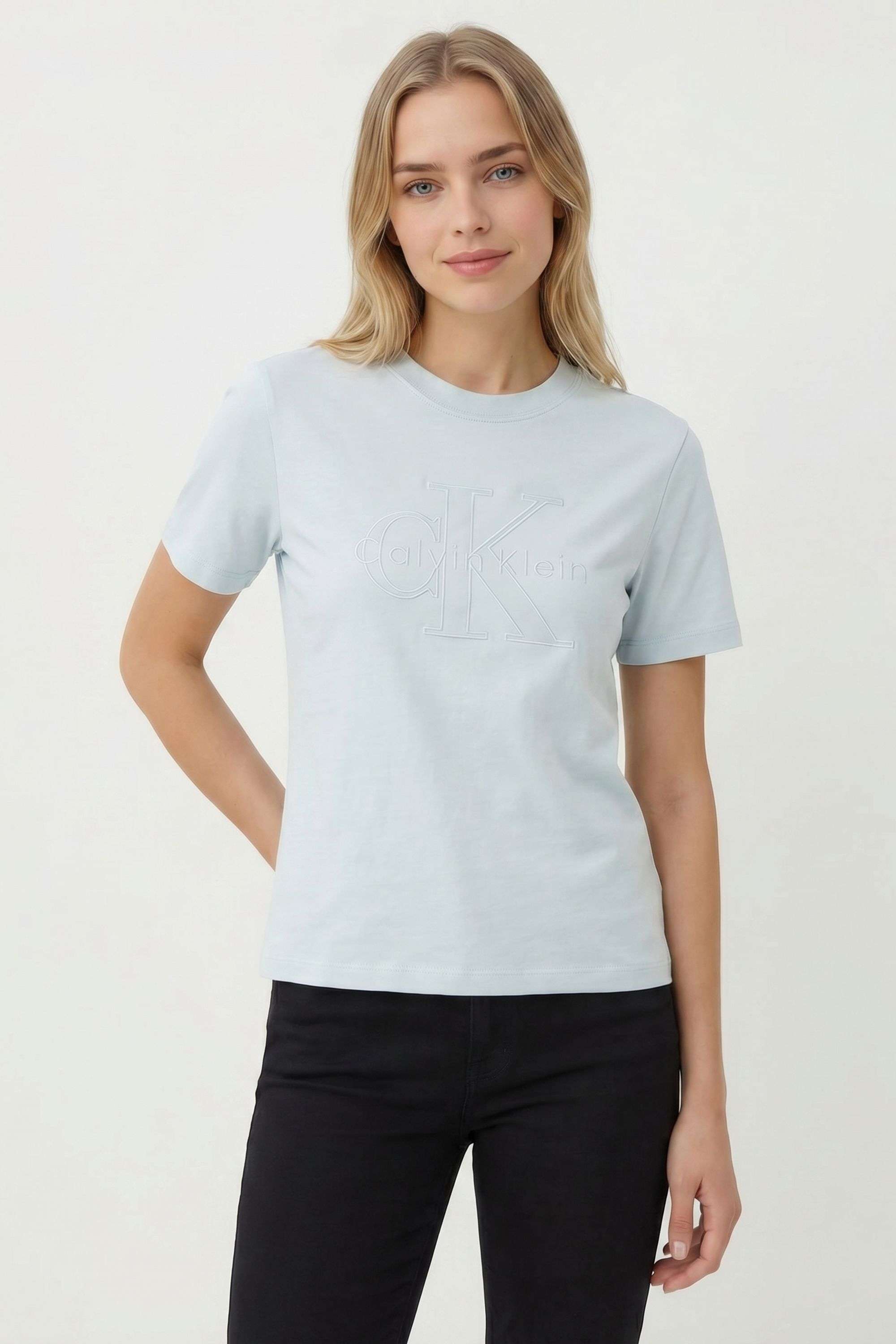 calvin klein Solid Blended Fabric Round Neck Women's T-Shirt-picture-12