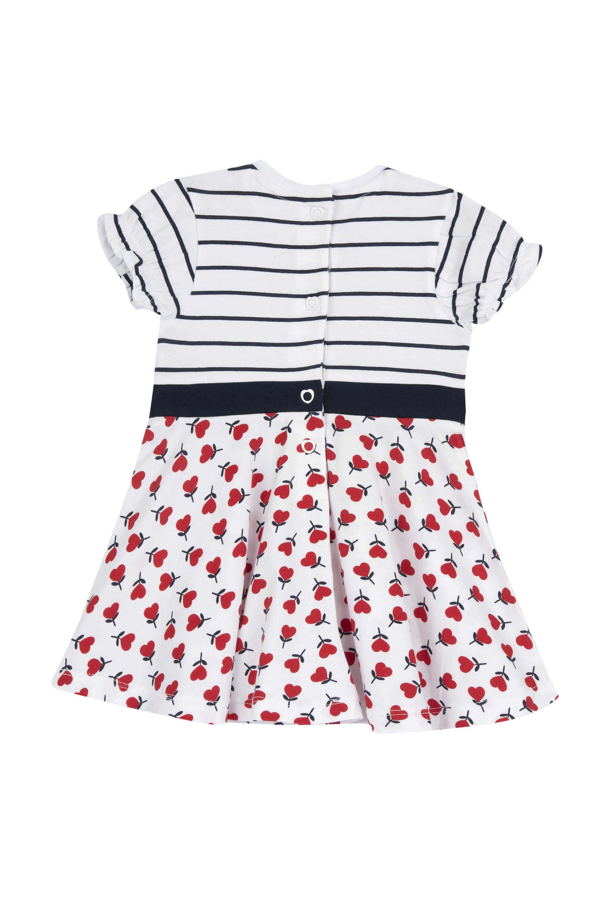 Floral-Cotton-Blend-Round-Neck-Infant-Girls-Casual-Wear-Dress