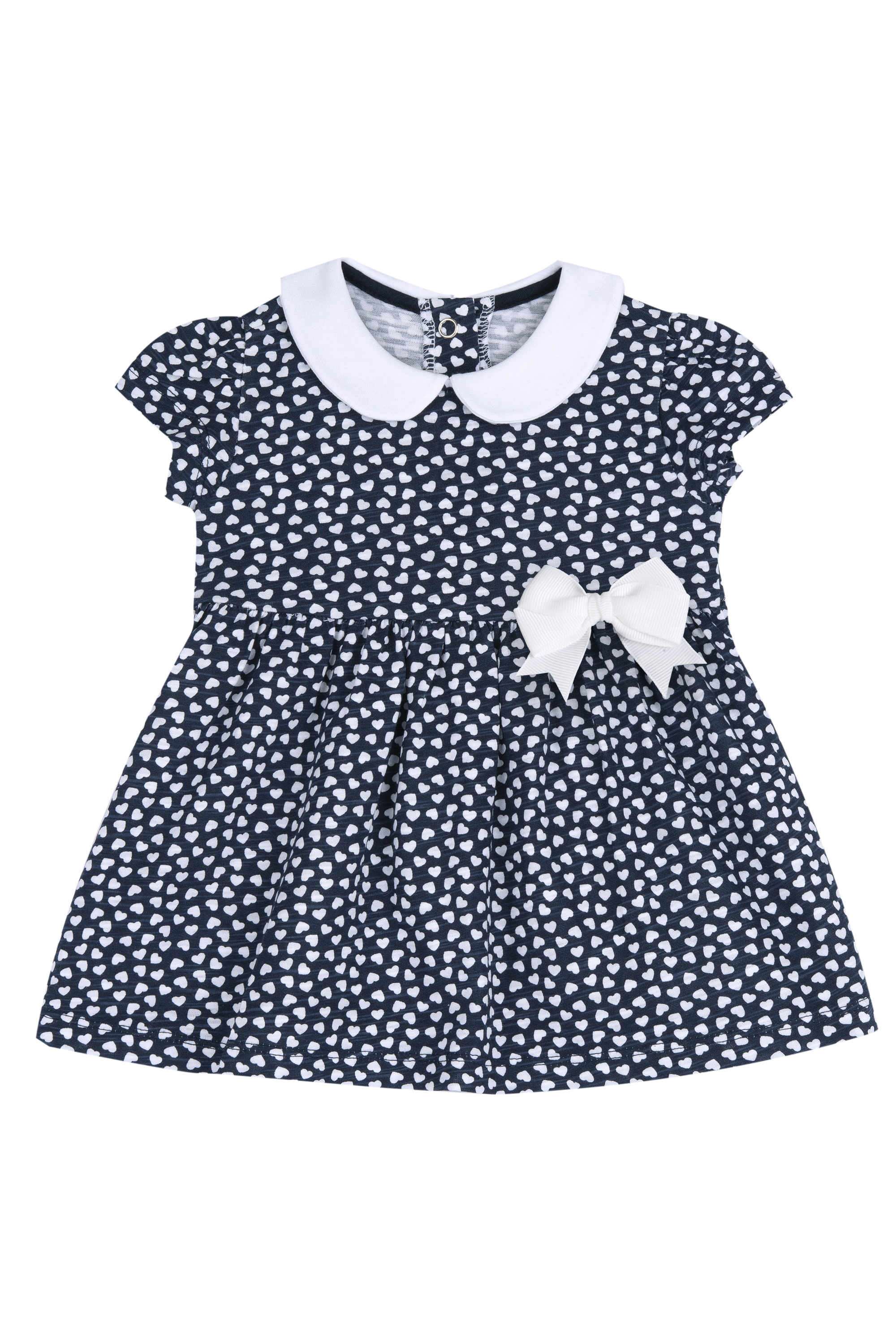 Printed-Blended-Fabric-Collared-Infant-Girls-Casual-Wear-Dress