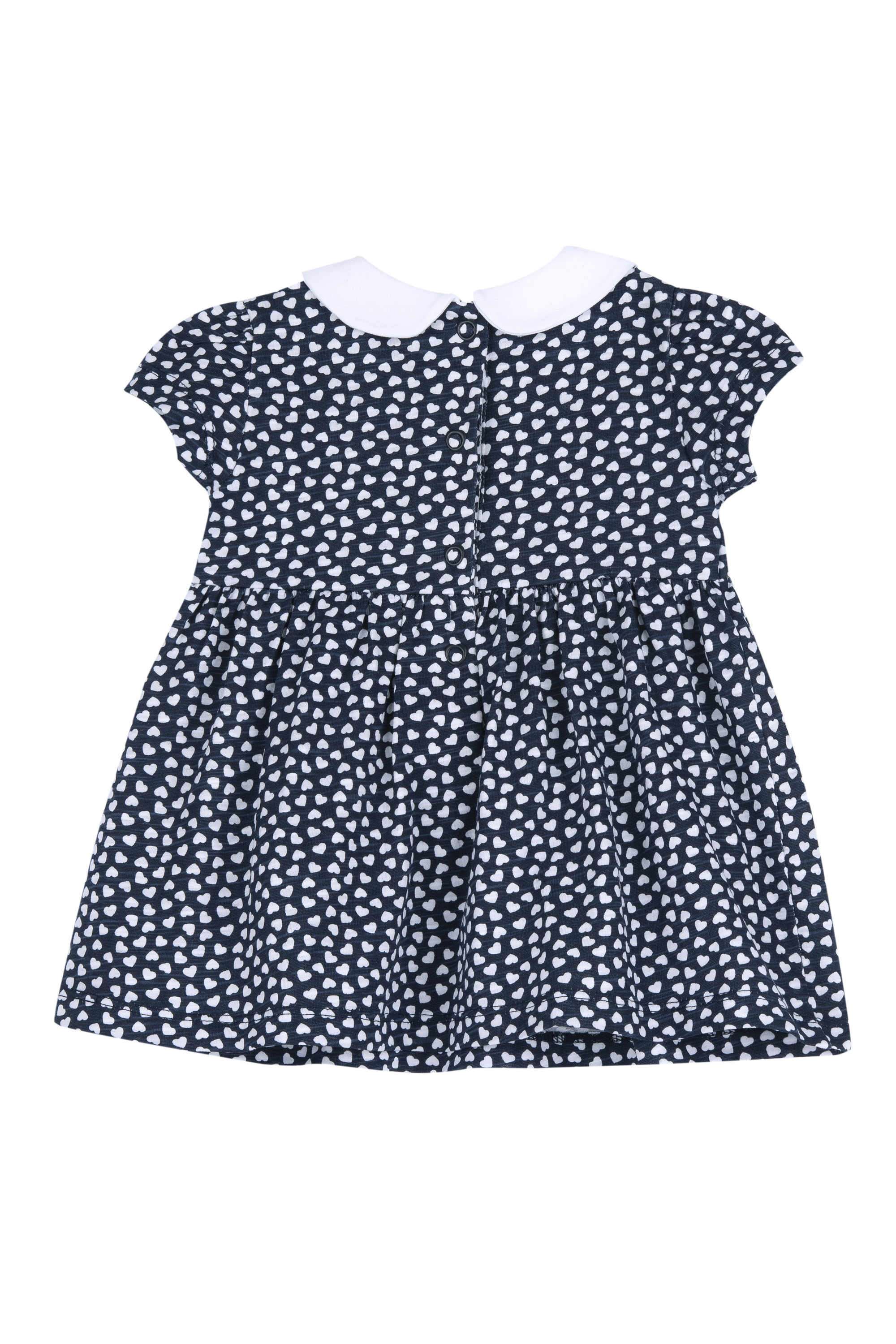 Printed-Blended-Fabric-Collared-Infant-Girls-Casual-Wear-Dress