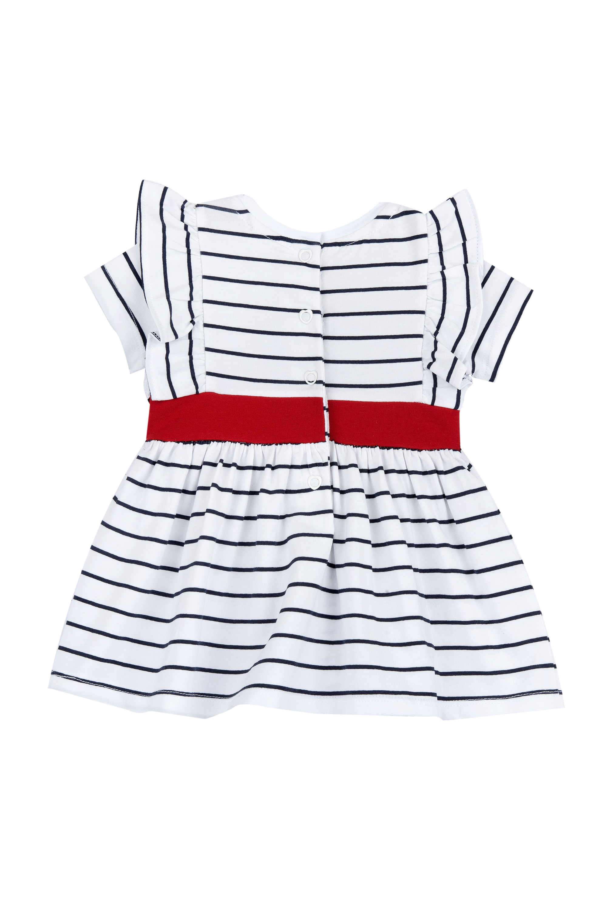 Stripes-Cotton-Blend-Round-Neck-Infant-Girls-Casual-Wear-Dress