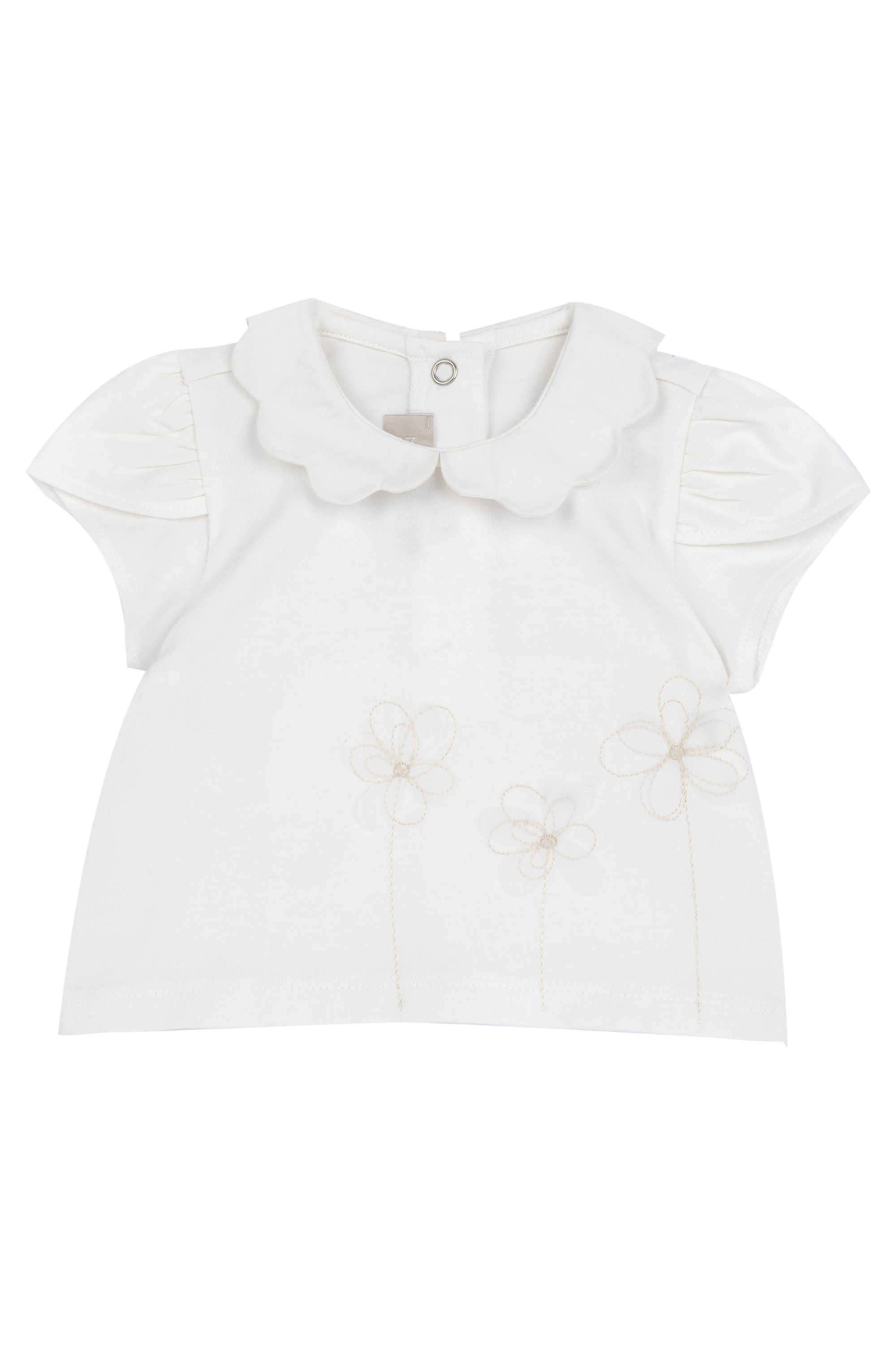 Embroidered-Cotton-Blend-Collared-Infant-Girls-T-Shirt