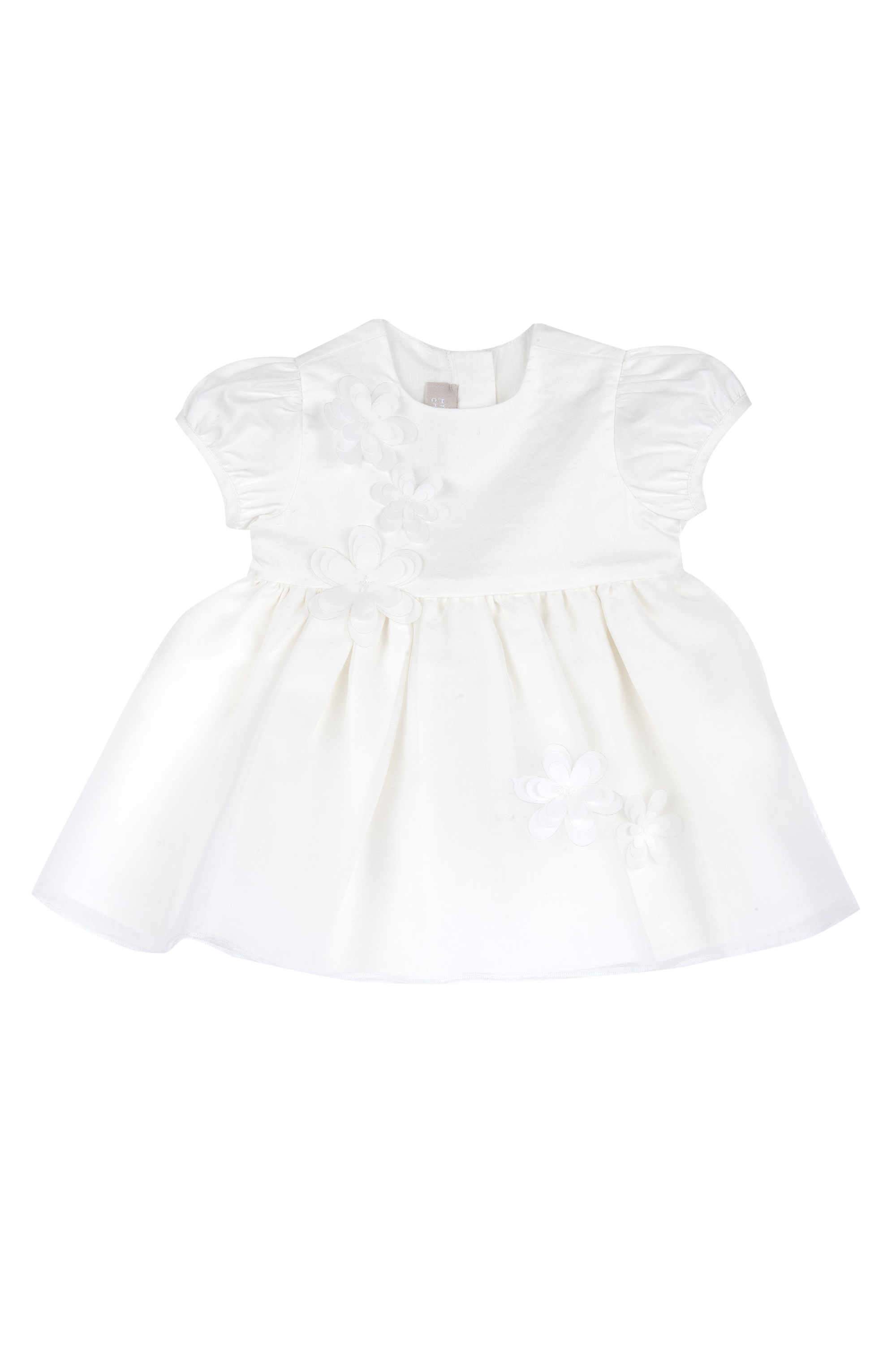 Embellished-Satin-Round-Neck-Infant-Girls-Casual-Wear-Dress