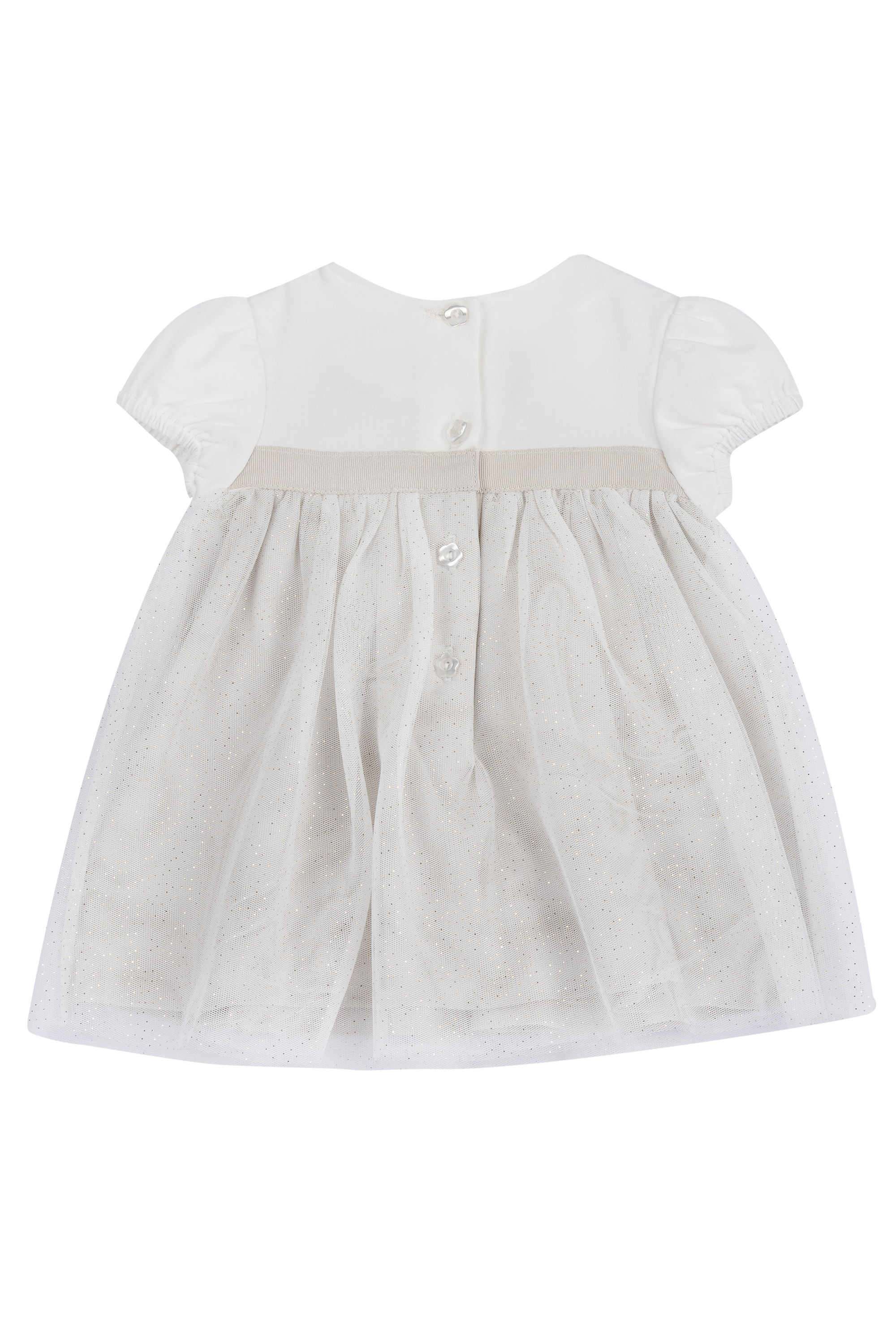 Embellished-Cotton-Blend-Round-Neck-Infant-Girls-Casual-Wear-Dress