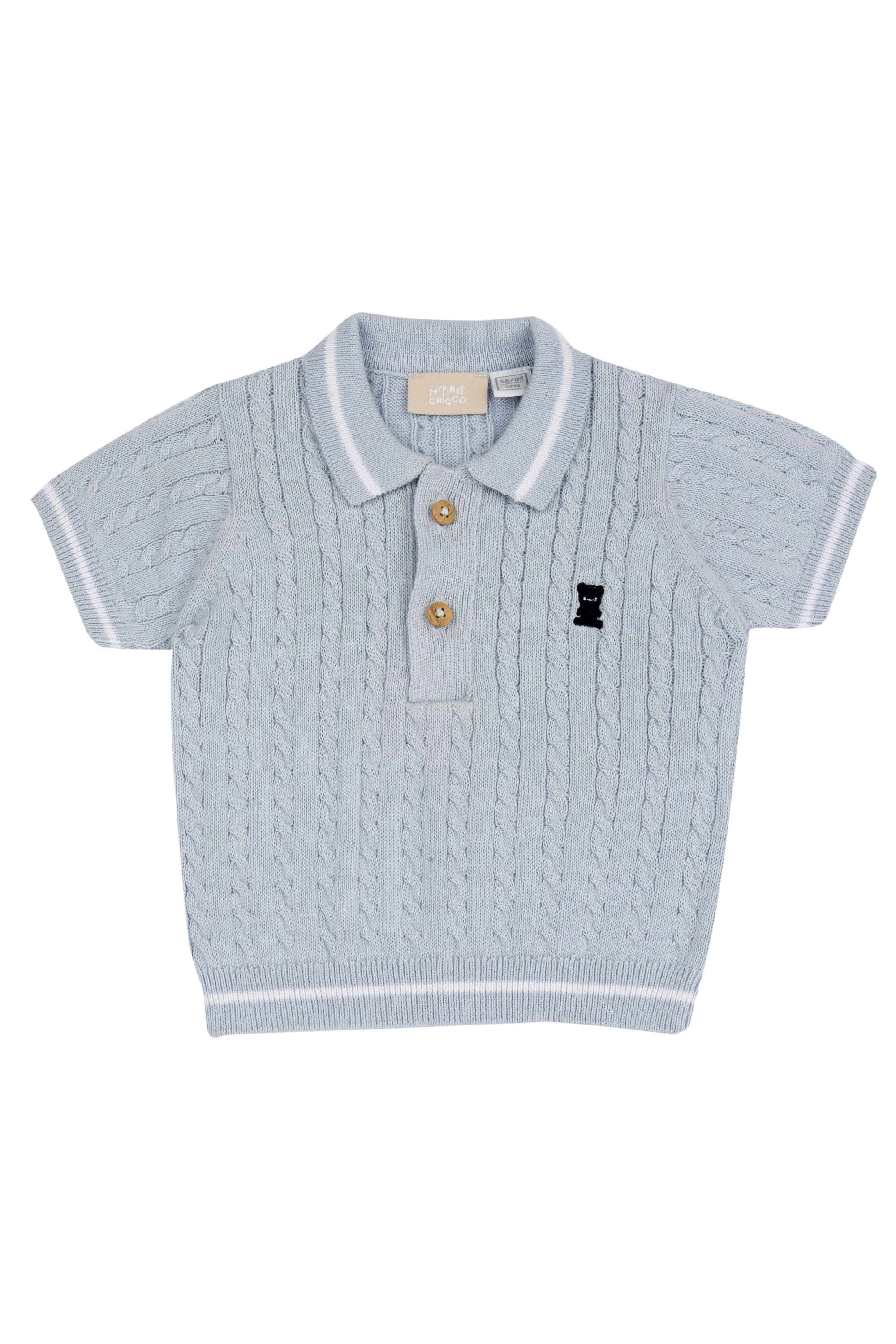 Solid-Cotton-Collared-Infant-Boys-T-Shirt