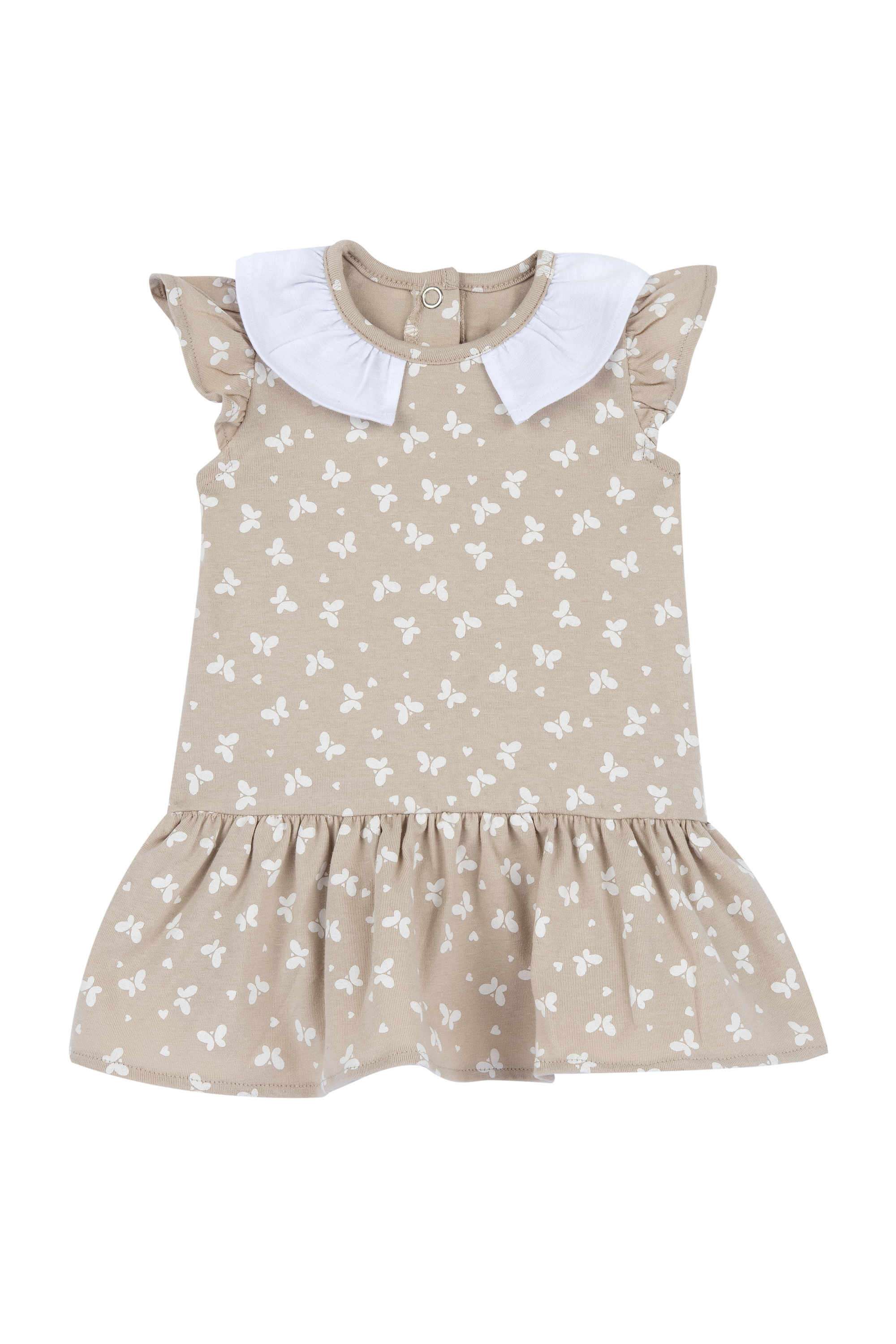 Printed-Cotton-Blend-Round-Neck-Girls-Casual-Wear-Dress
