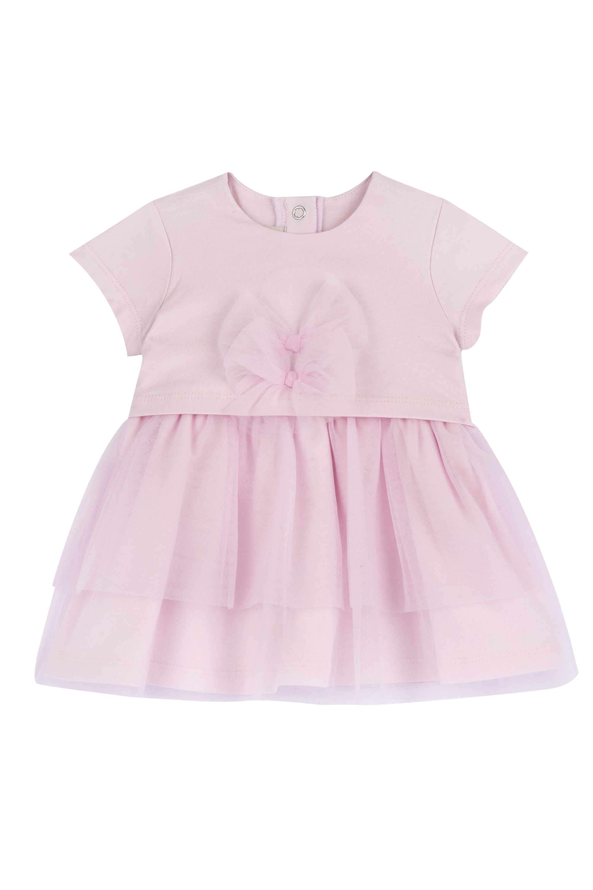 Embellished-Blended-Fabric-Round-Neck-Infant-Girls-Casual-Wear-Dress