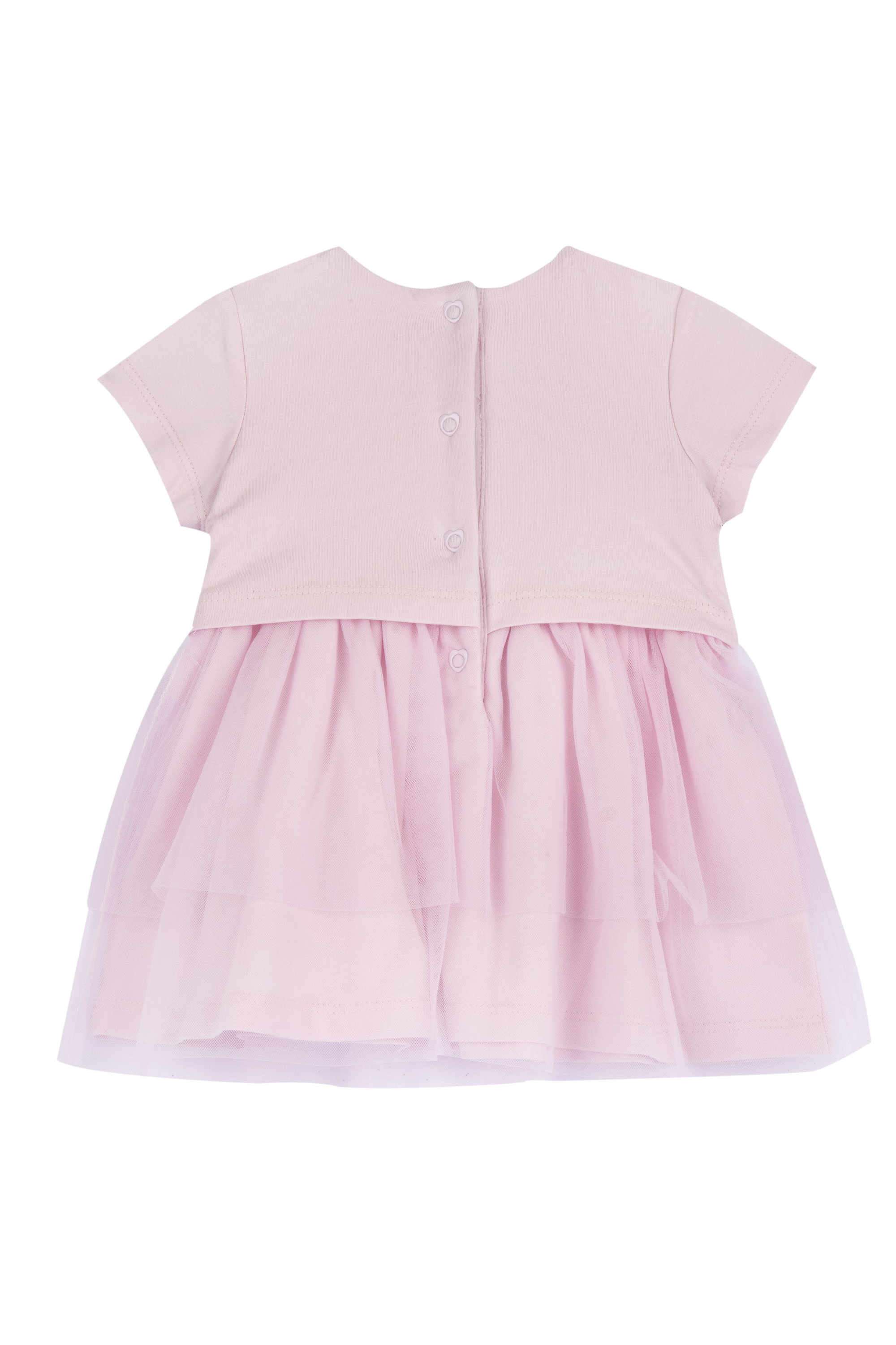 Embellished-Blended-Fabric-Round-Neck-Infant-Girls-Casual-Wear-Dress