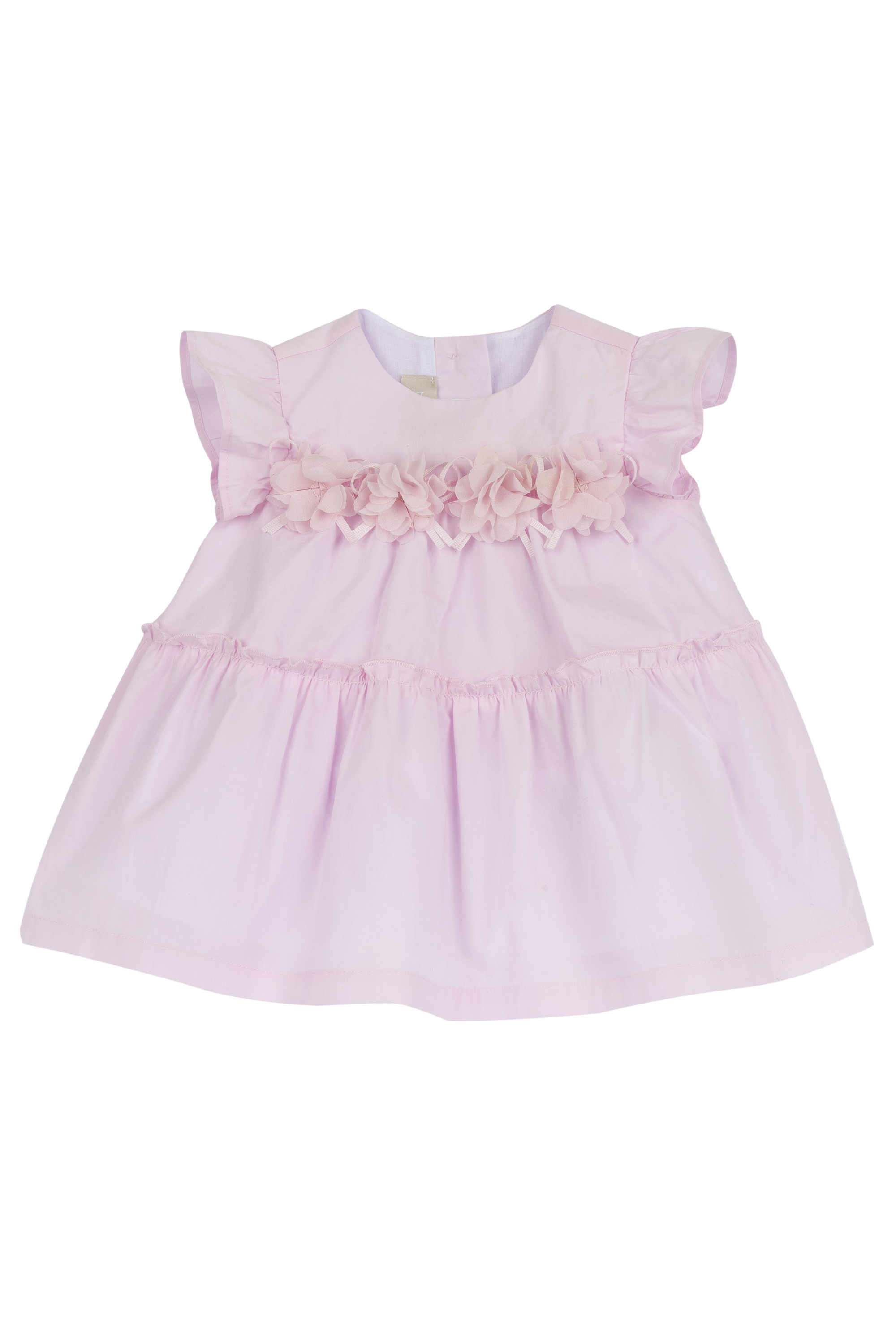 Embellished-Poplin-Round-Neck-Infant-Girls-Casual-Wear-Dress