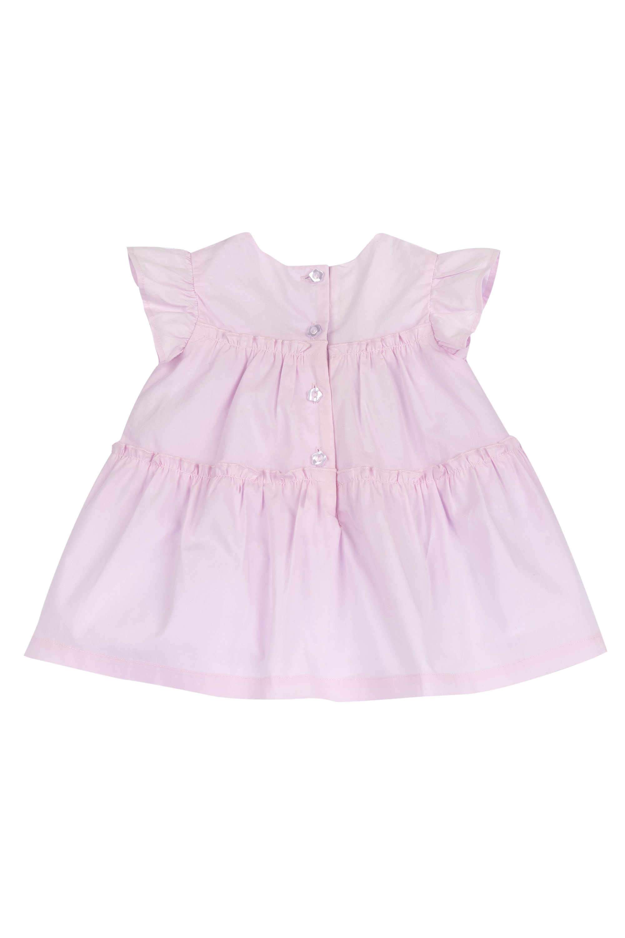 Embellished-Poplin-Round-Neck-Infant-Girls-Casual-Wear-Dress