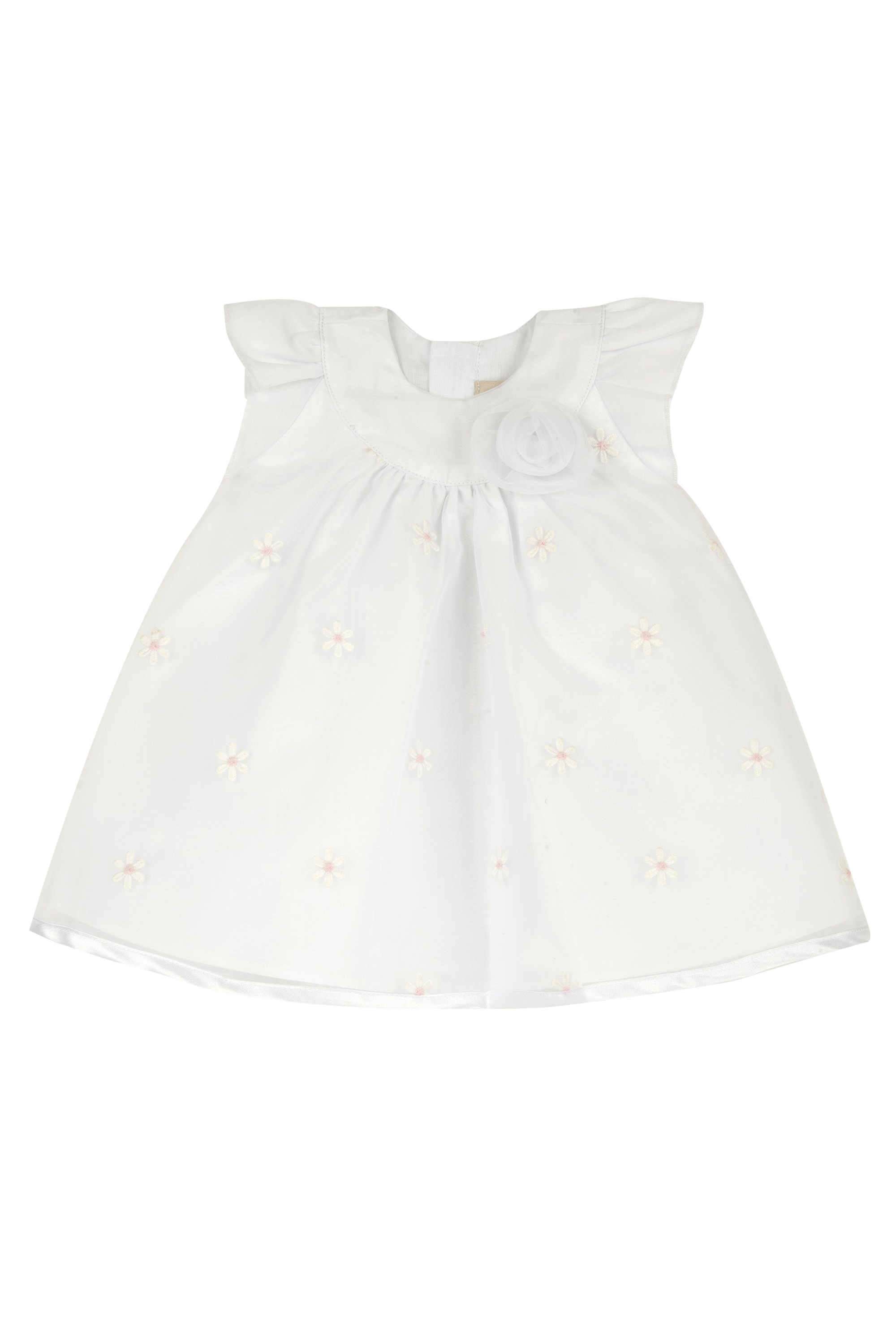 Embellished-Poplin-Round-Neck-Infant-Girls-Casual-Wear-Dress