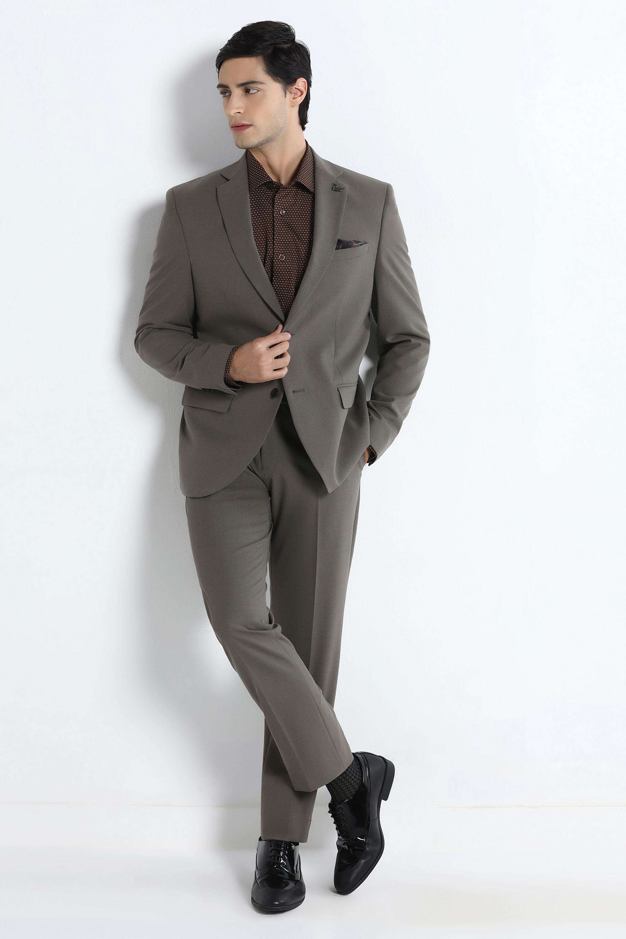 Solid-Polyester-Viscose-Slim-Fit-Men-s-Suit
