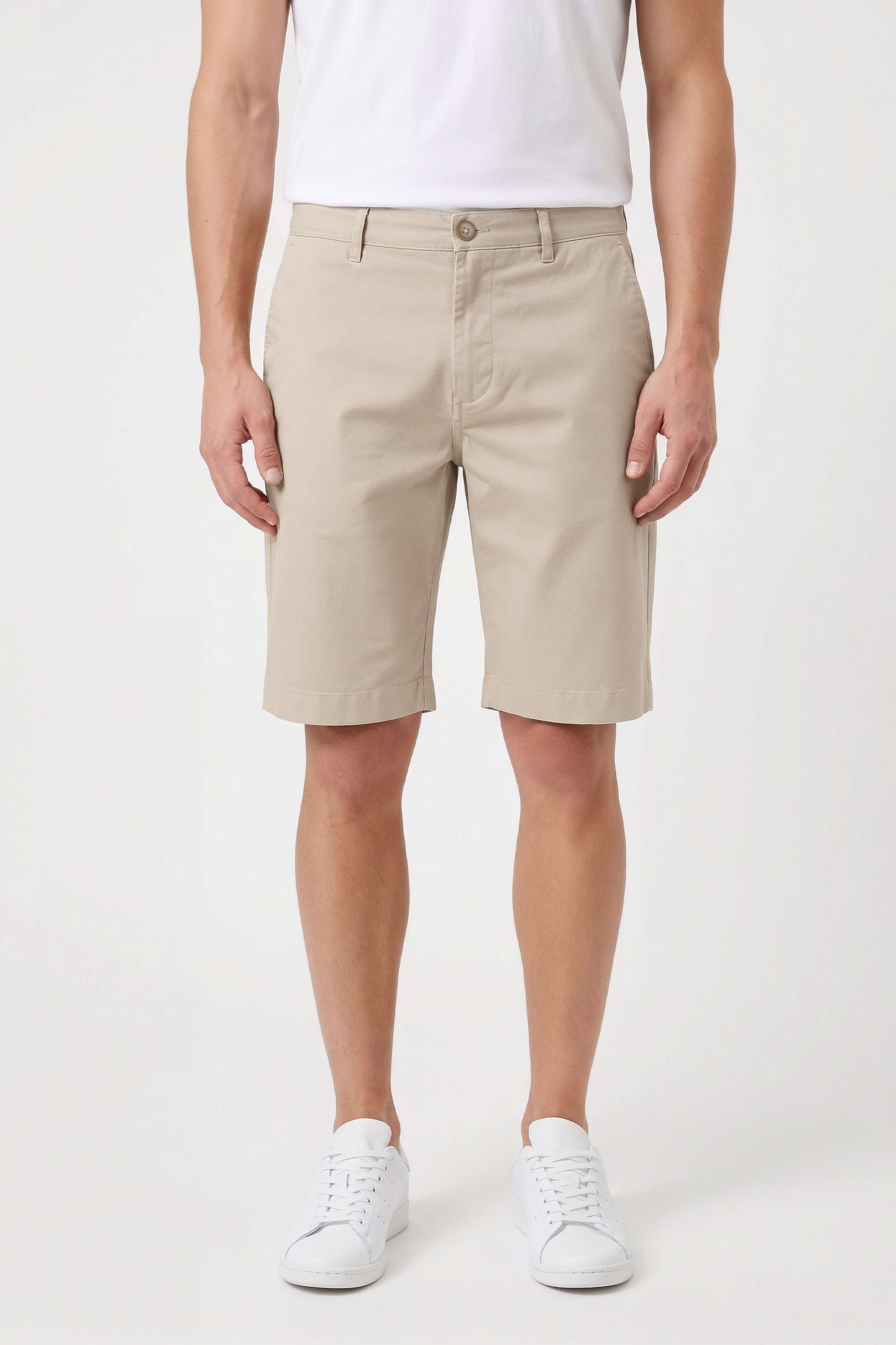 Solid-Cotton-Blend-Button-Men-Shorts