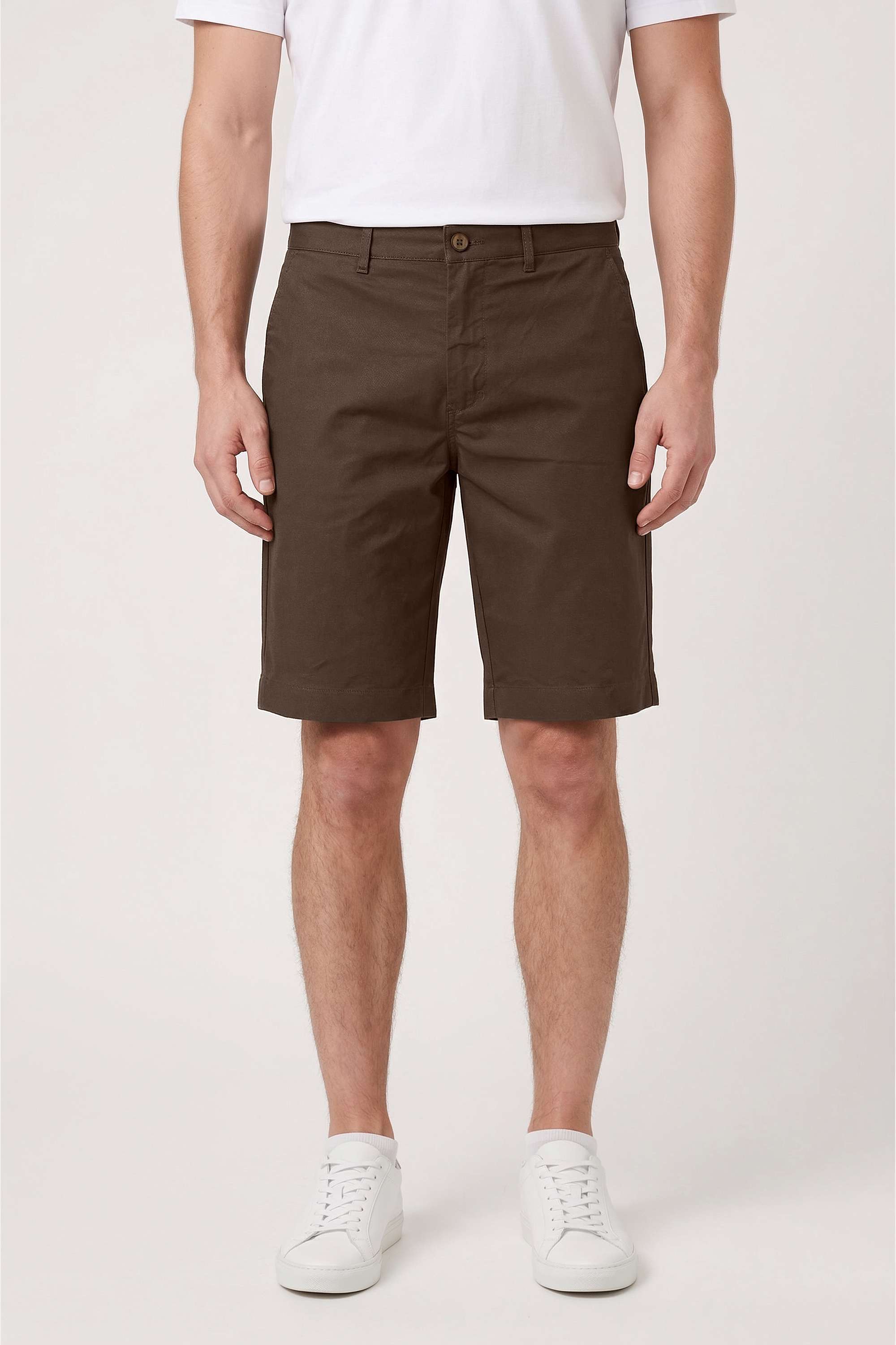 Solid-Cotton-Blend-Button-Men-s-Shorts