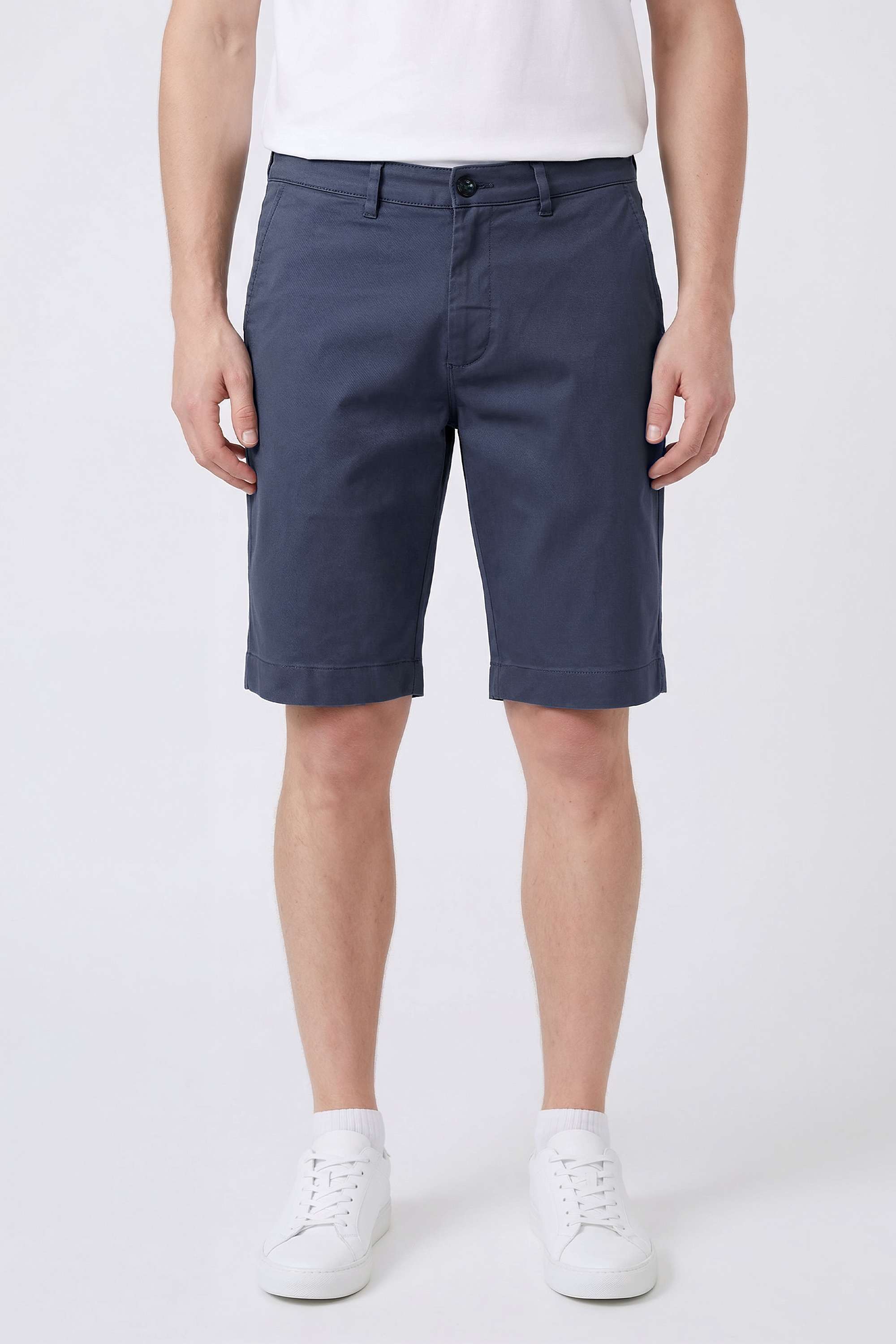 Solid-Blended-Fabric-Button-Men-s-Shorts