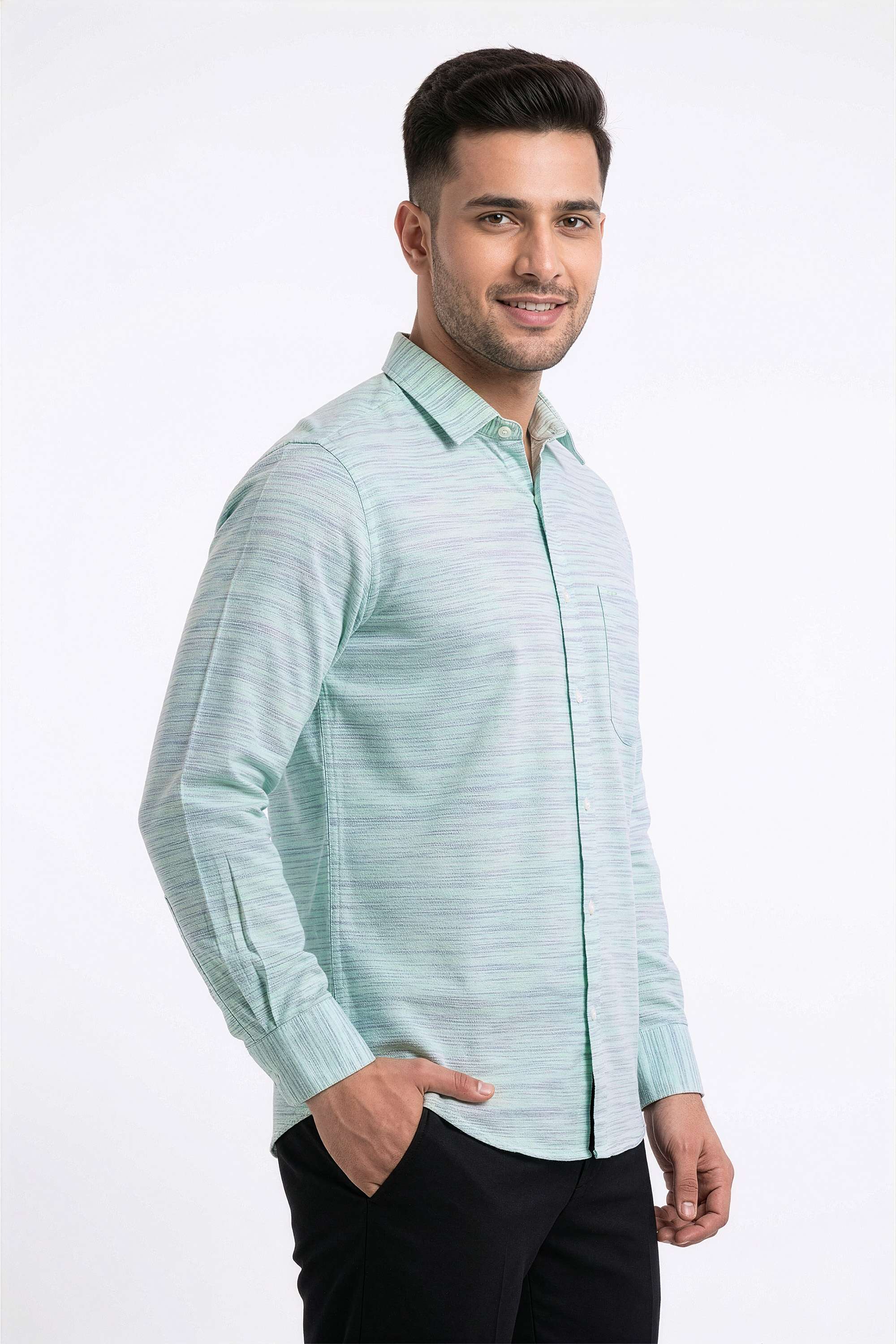 Solid-Cotton-Blend-Regular-Fit-Men-s-Casual-Wear-Shirt
