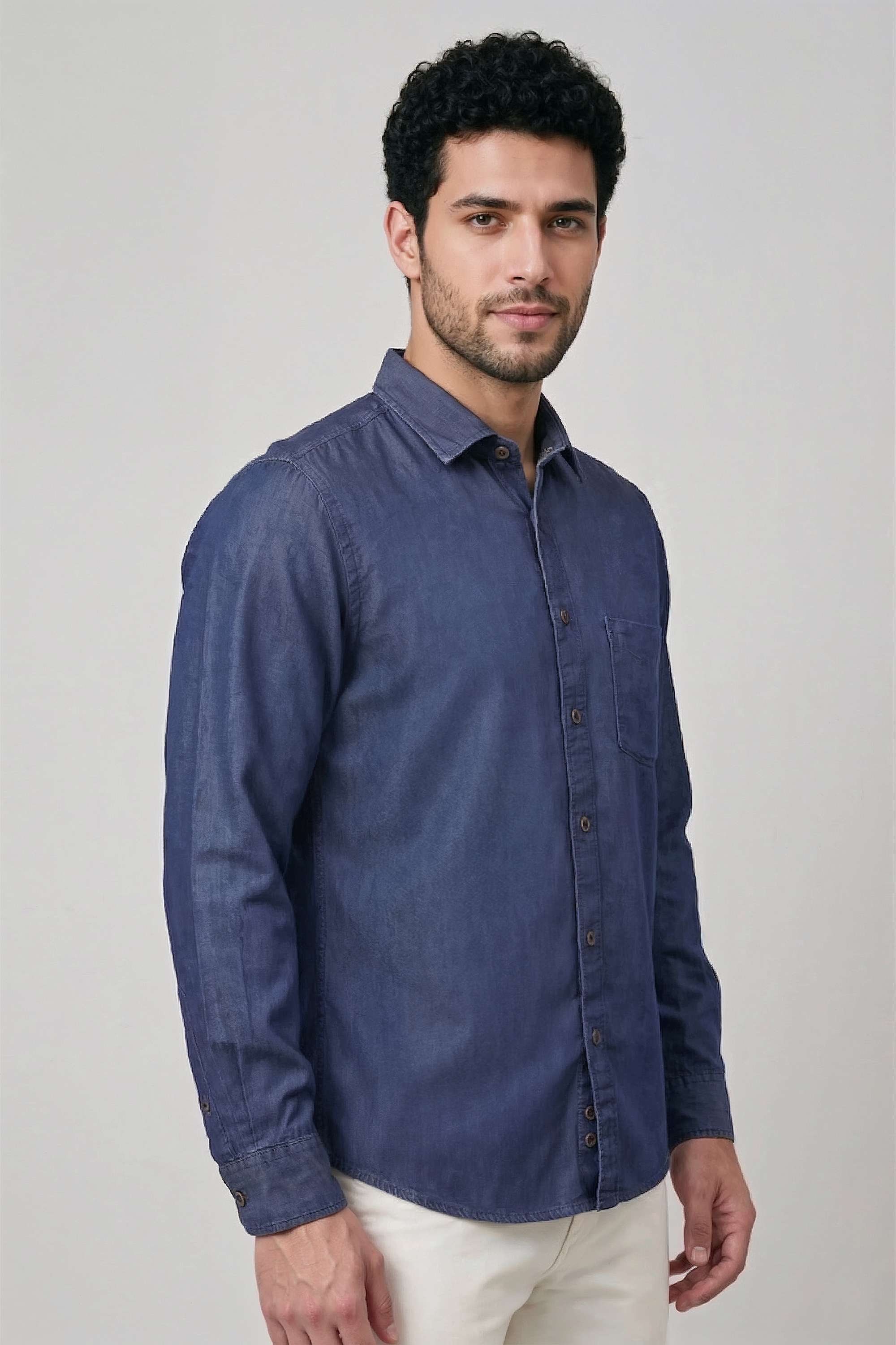 Solid-Blended-Fabric-Regular-Fit-Men-Casual-Wear-Shirt