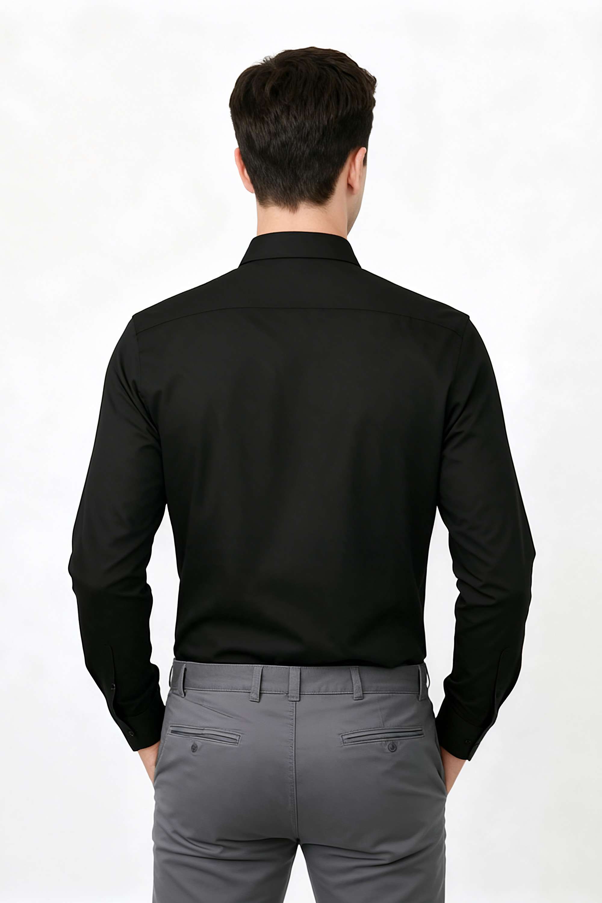 Solid-Cotton-Blend-Regular-Fit-Men-s-Formal-Wear-Shirt