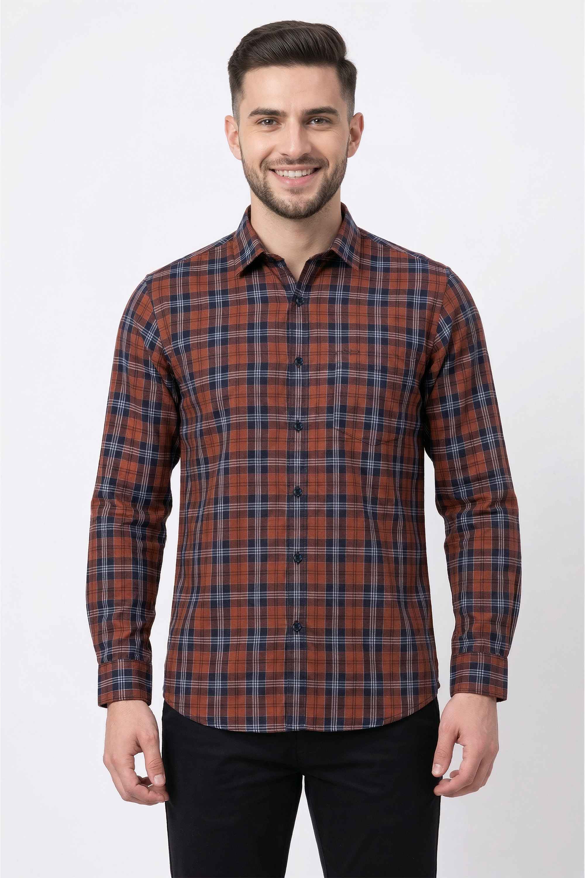 Checks-Cotton-Regular-Fit-Men-s-Casual-Wear-Shirt