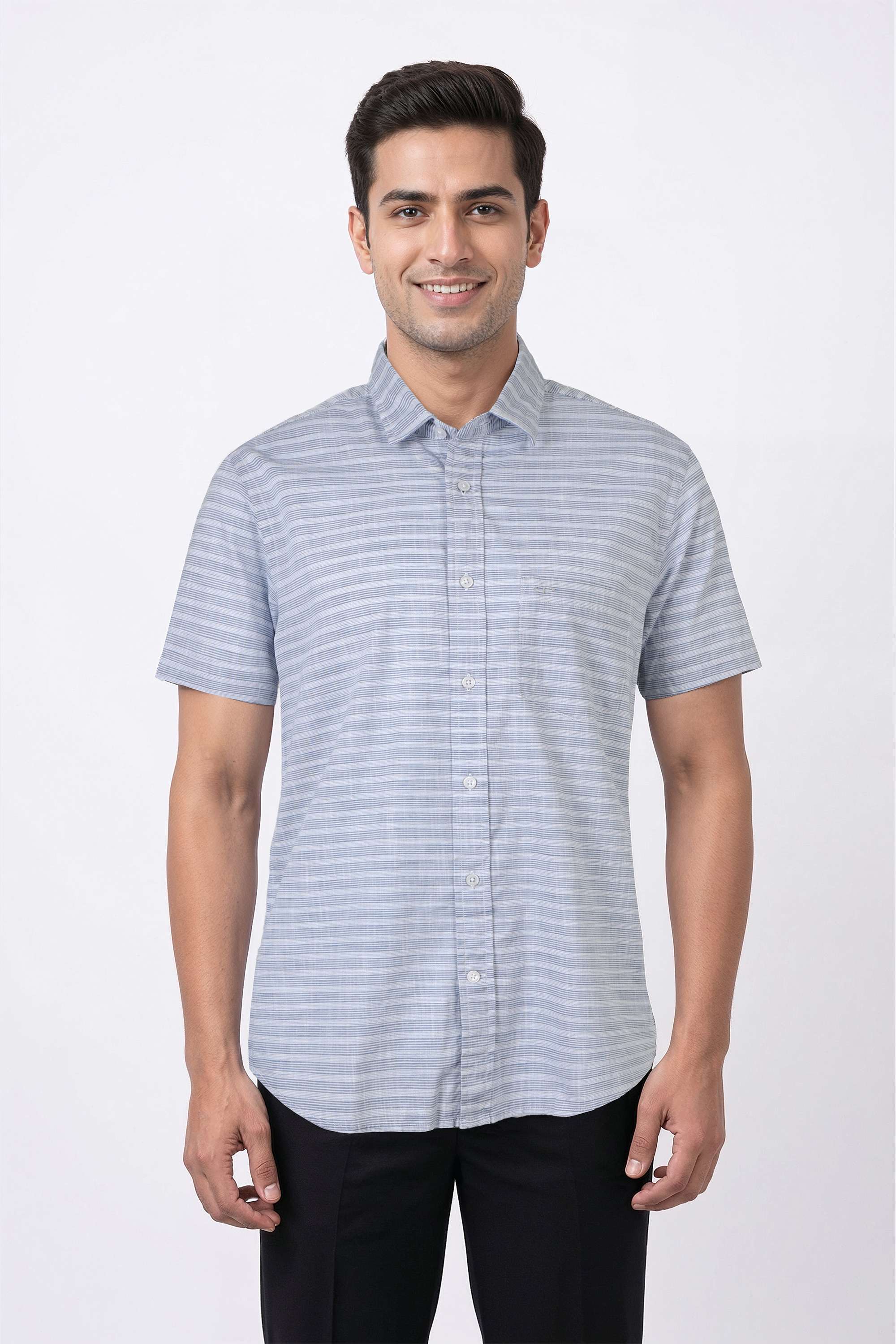Solid-Cotton-Regular-Fit-Men-Casual-Wear-Shirt