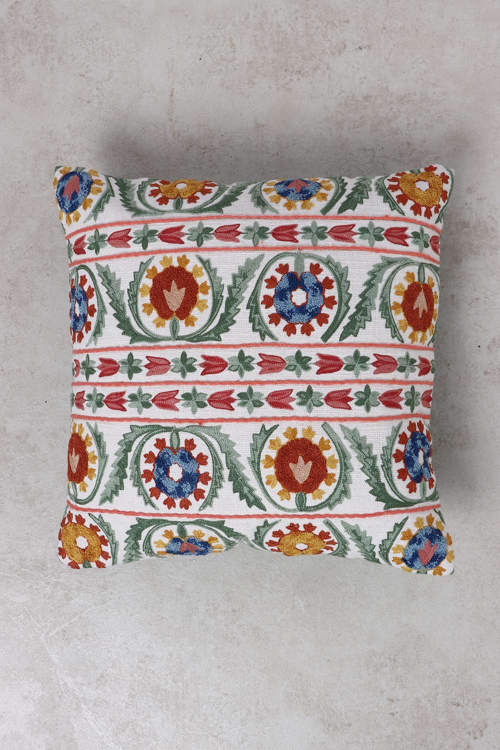 Global-Indian-Sujani-Stripe-Yellow-Cushion-Cover-40x40-cm
