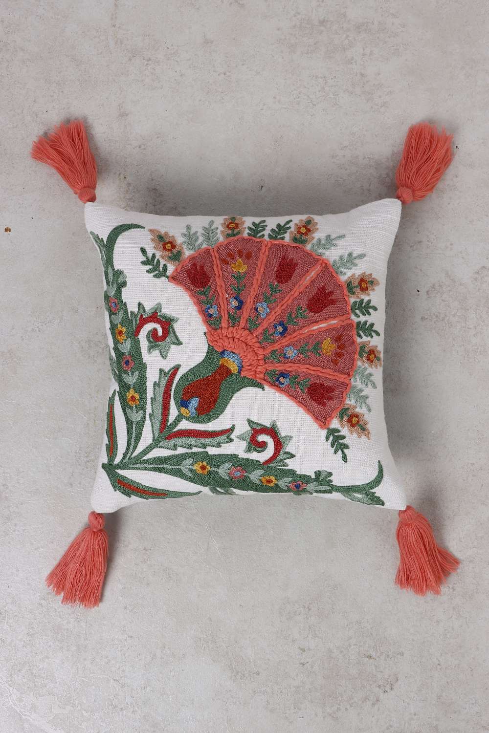 Global-Indian-Sujani-Butta-Green-Cushion-Cover-30x30-cm