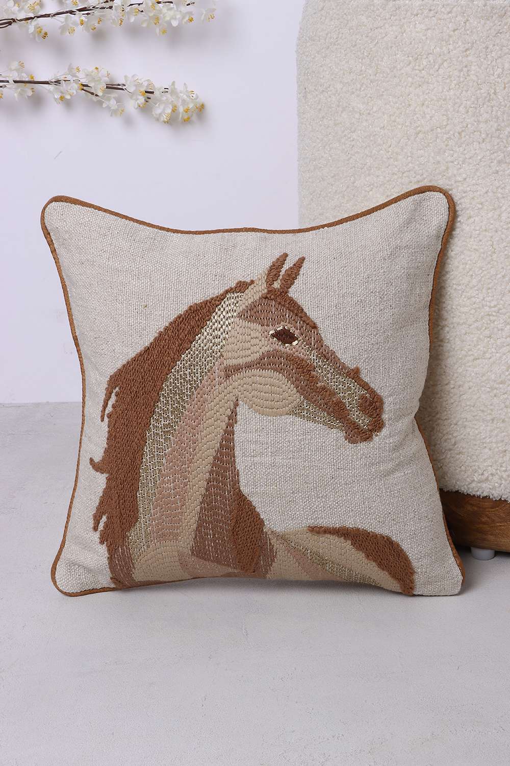 Modern-Luxe-Cavalry-Horse-Brown-Cushion-Cover-30x30-cm