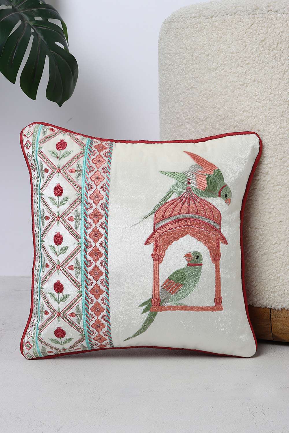 Global-Indian-Anaar-Baag-White-Cushion-Cover-30x30-cm