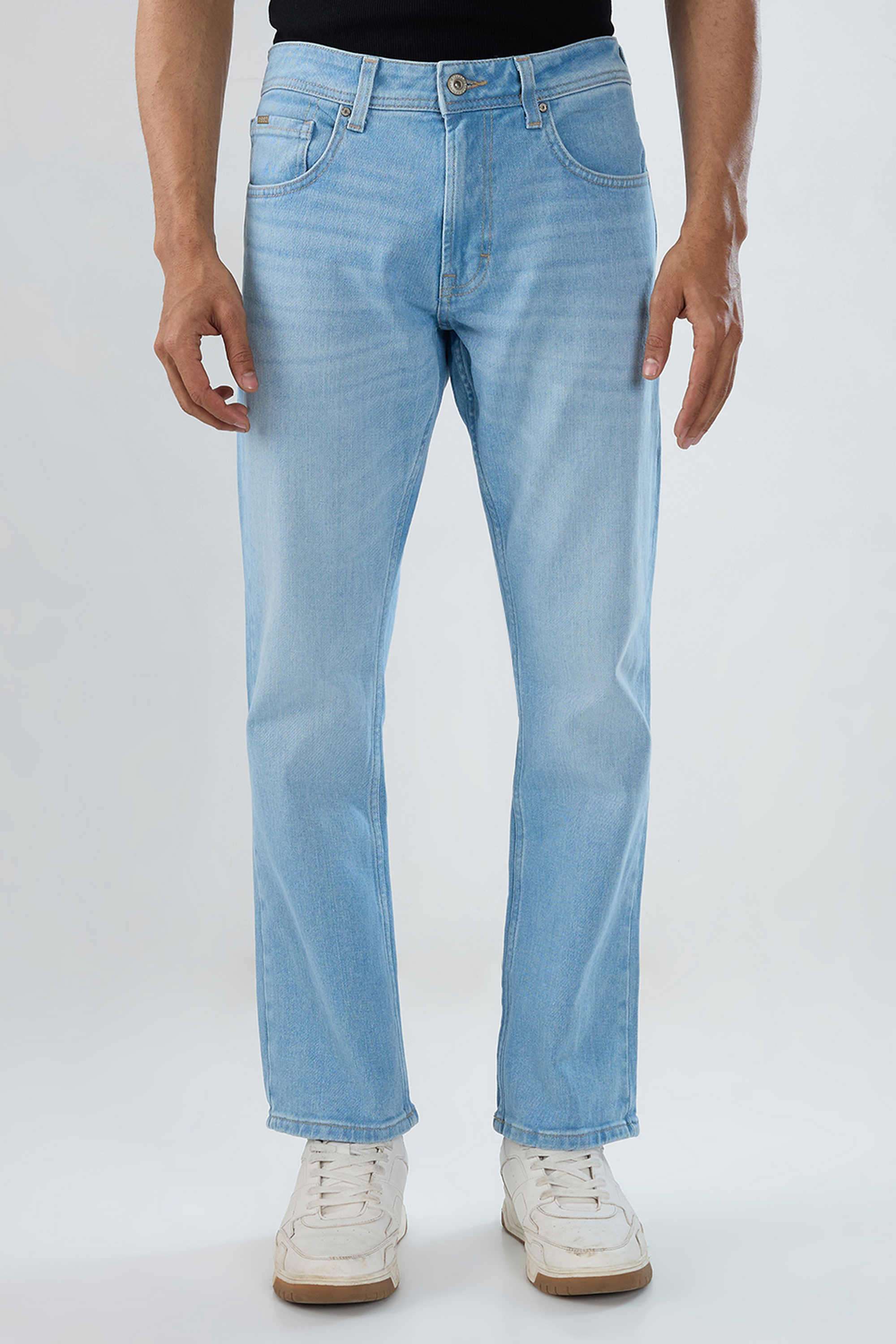 Solid-Cotton-Stretch-Regular-Fit-Men-s-Jeans