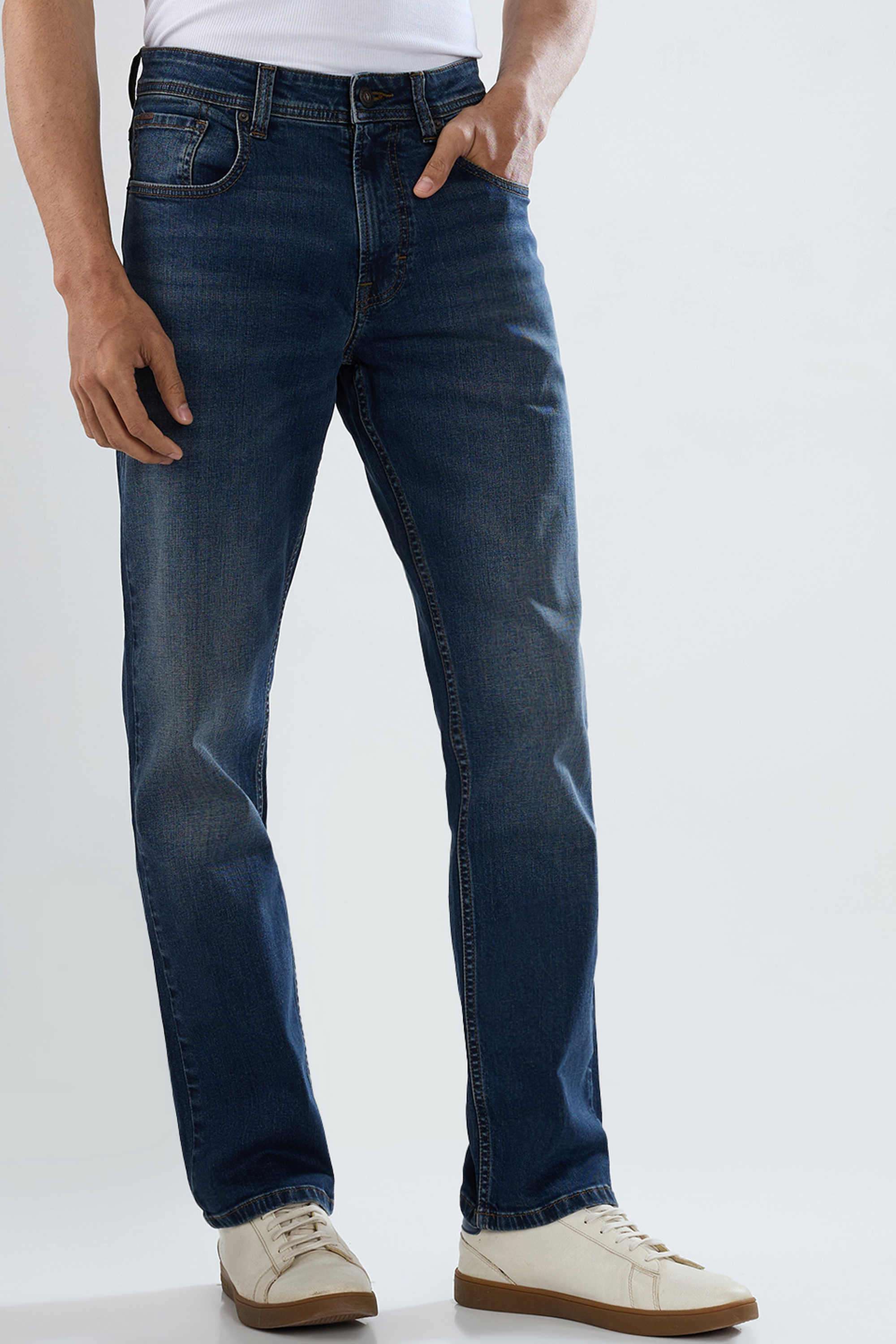 Solid-Cotton-Stretch-Regular-Fit-Men-s-Jeans