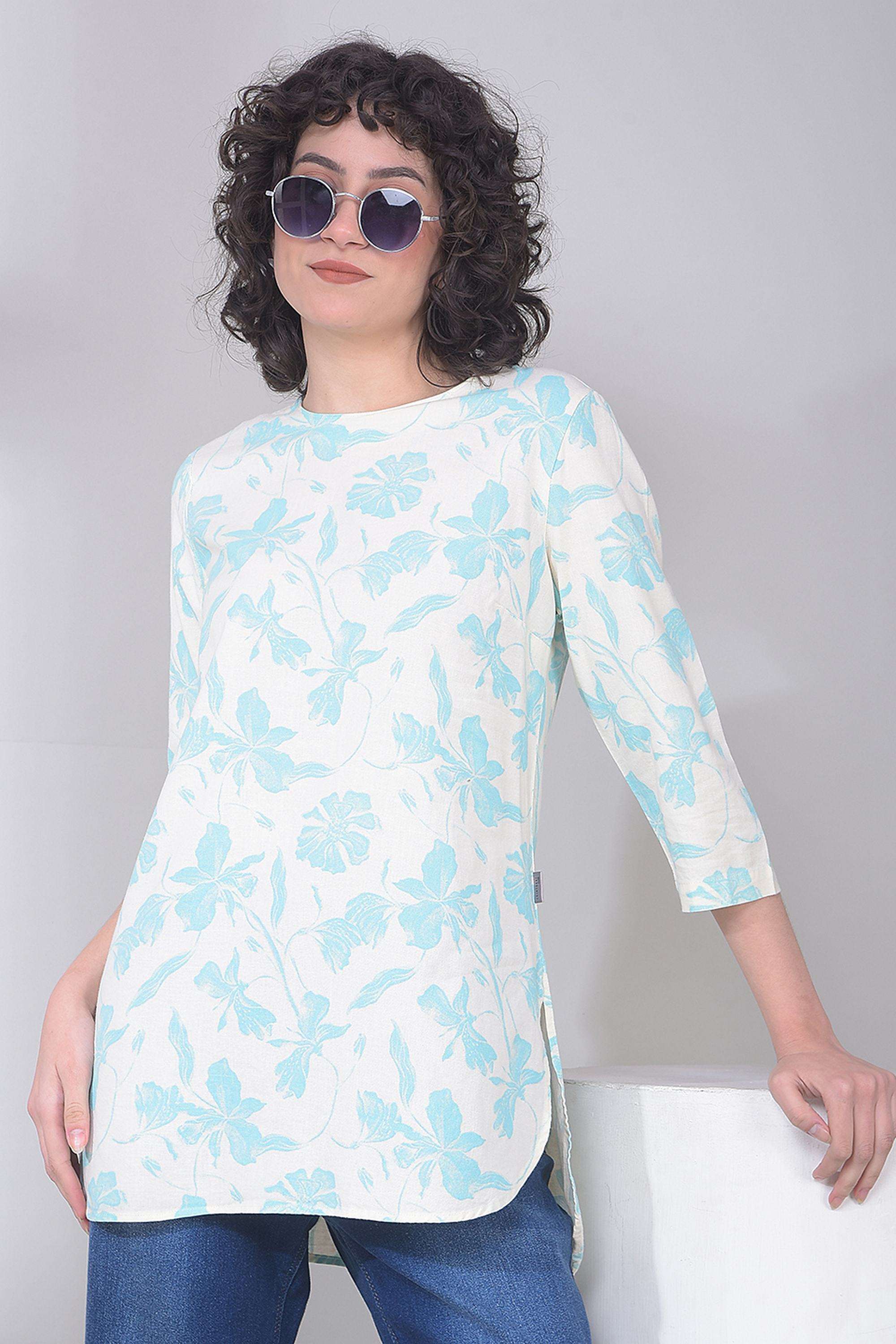 crimsoune club Printed Blended Fabric Round Neck Women's Top-picture-34
