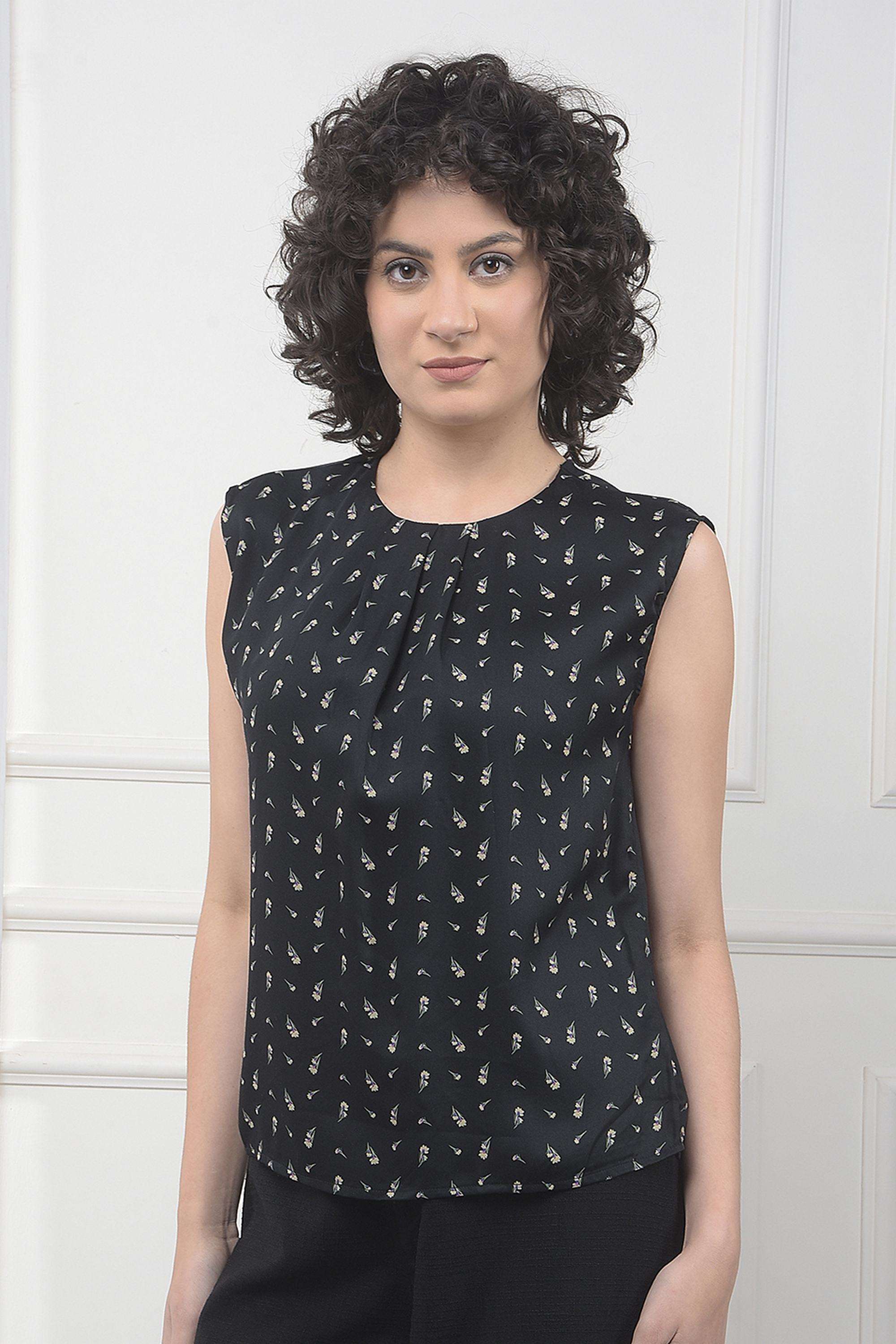 crimsoune club Printed Modal Round Neck Women's Top-picture-14
