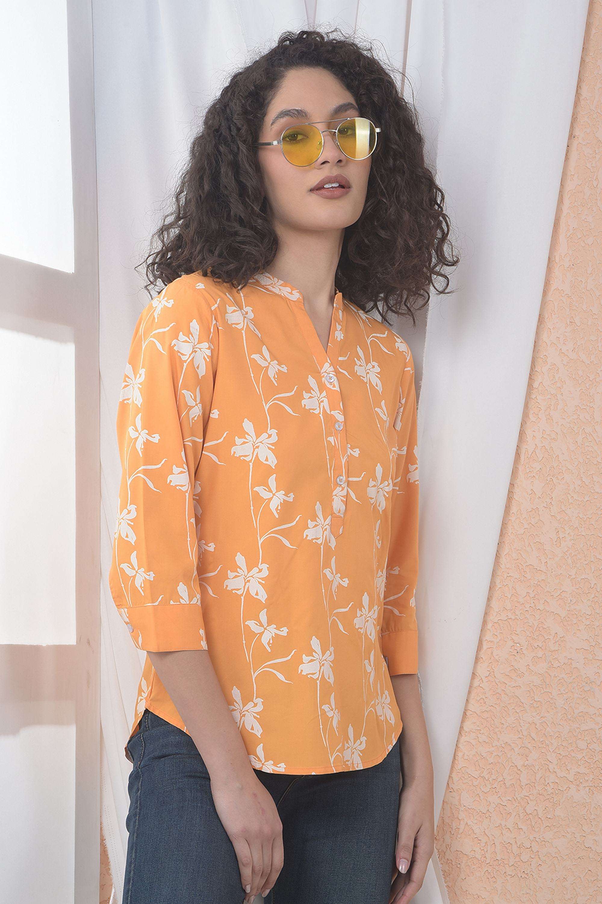 crimsoune club Printed Blended Fabric Round Neck Women's Top-picture-23
