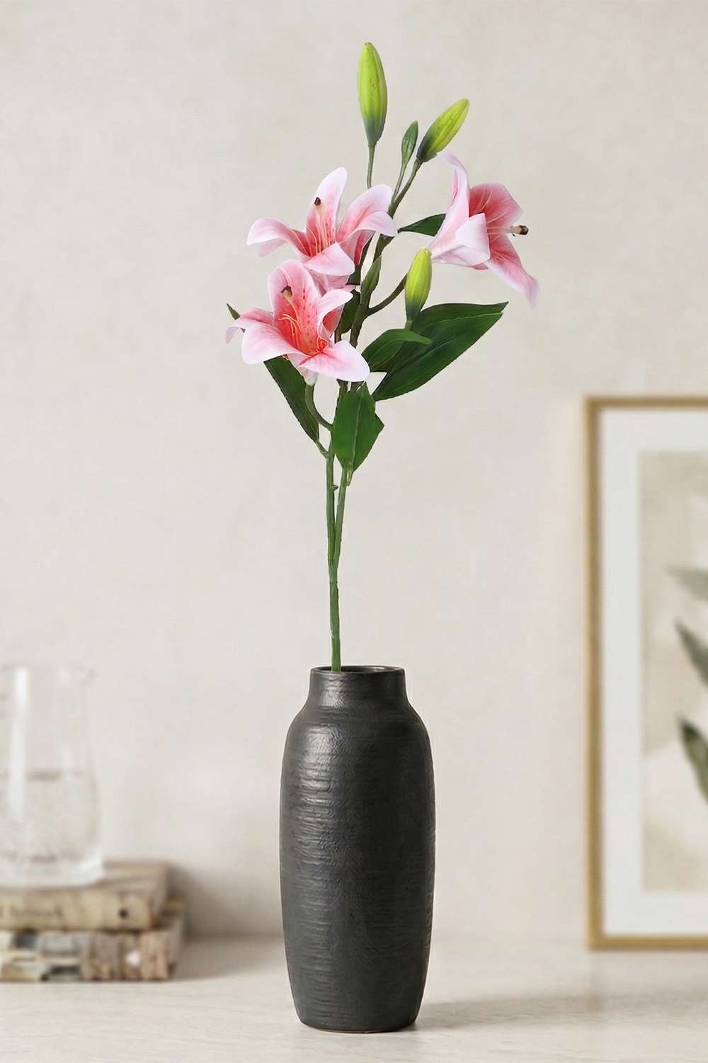 Florasilk-Lily-Flower-Stem-Pink-70Cm