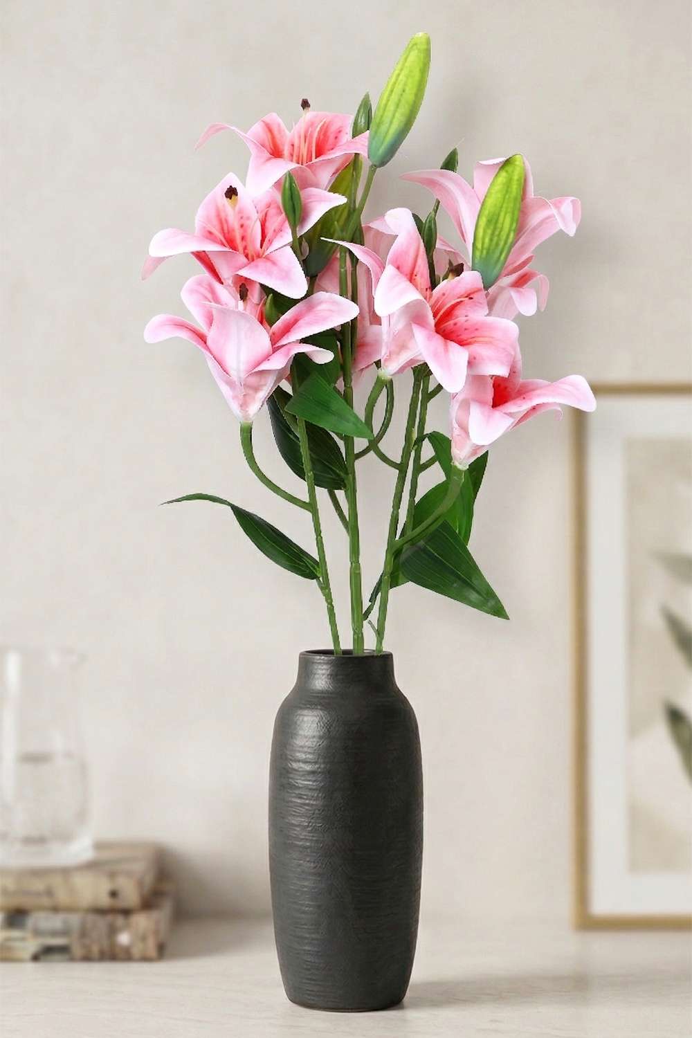 Florasilk-Lily-Flower-Stem-Pink-46Cm