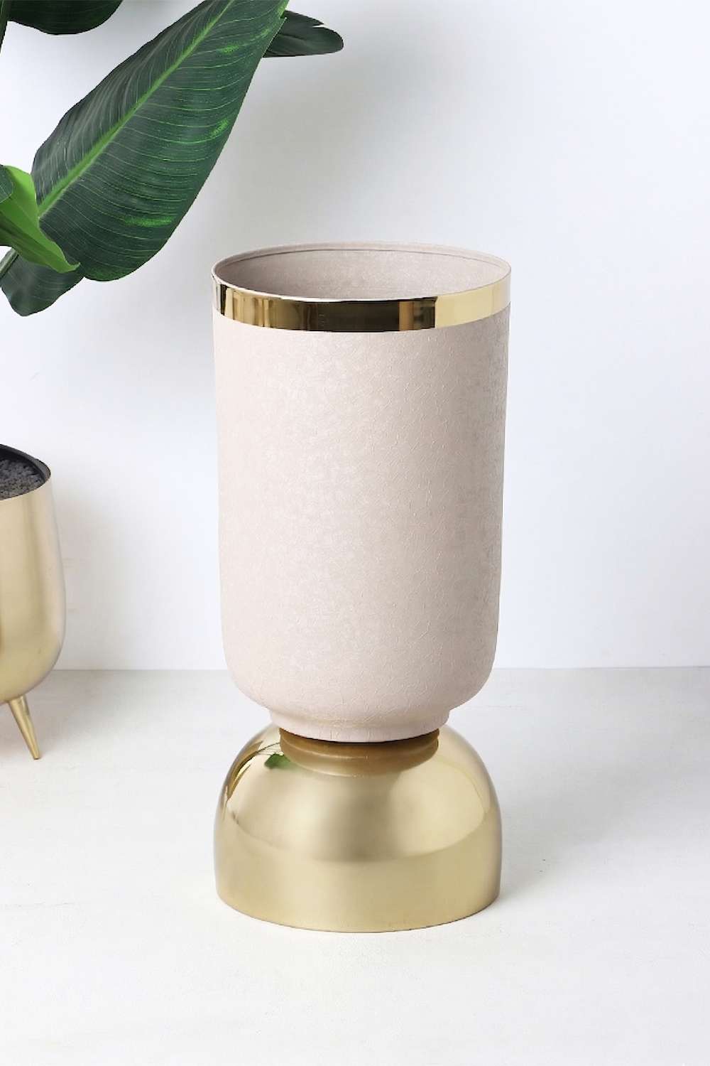 Aspin-Tall-Metal-Planter-Medium-Taupe-47Cm