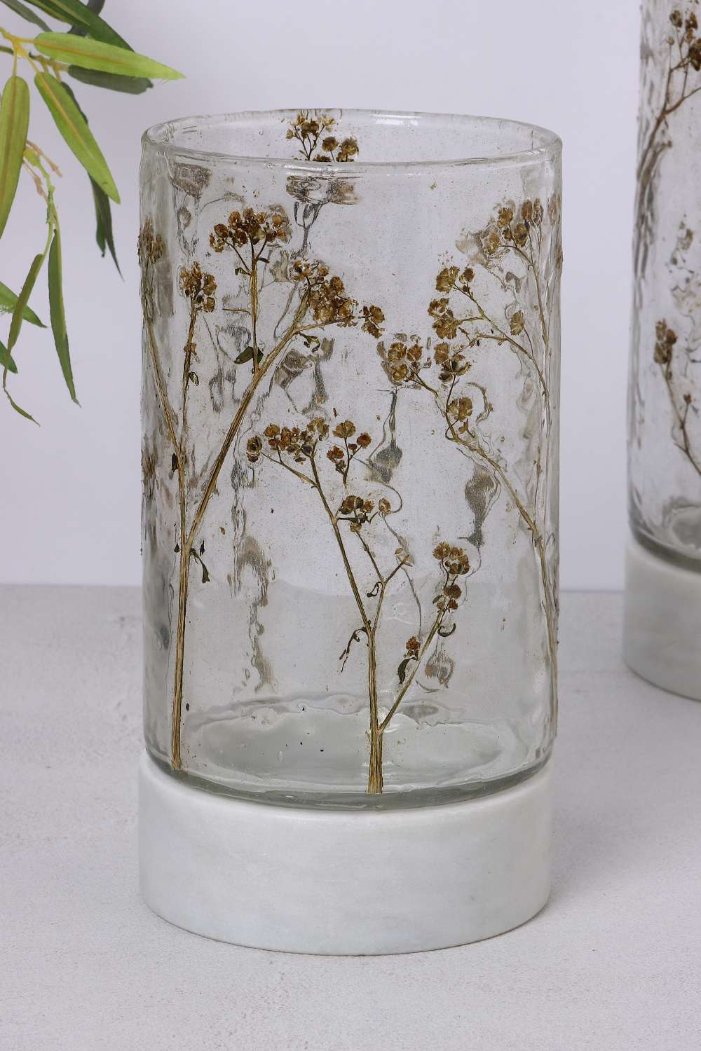 Poetic-Opulence-Ecru-Dried-Flower-Candle-Holder-With-Marble-18Cm