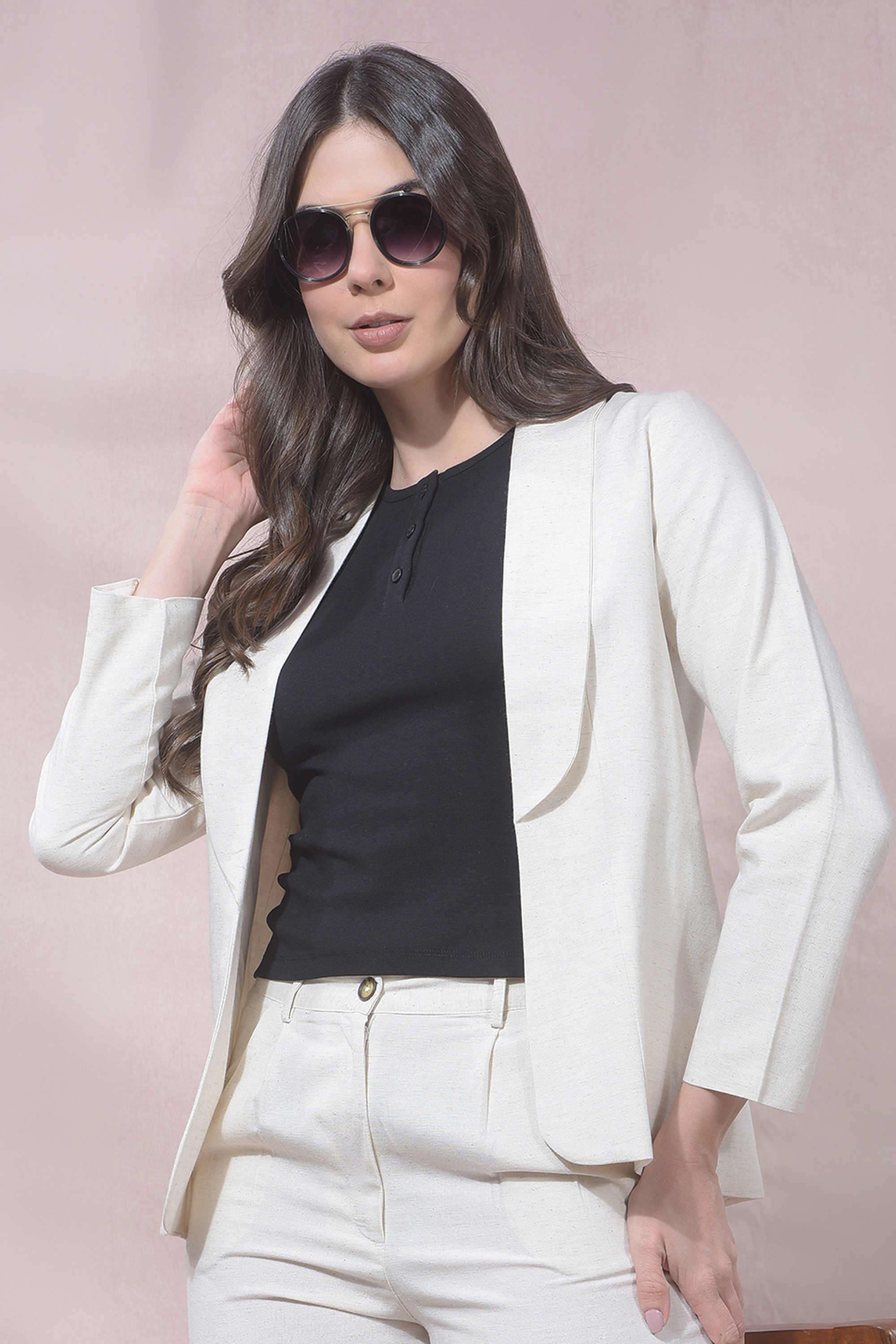 crimsoune club Solid Cotton Blend Regular Fit Women's Blazer-picture-10