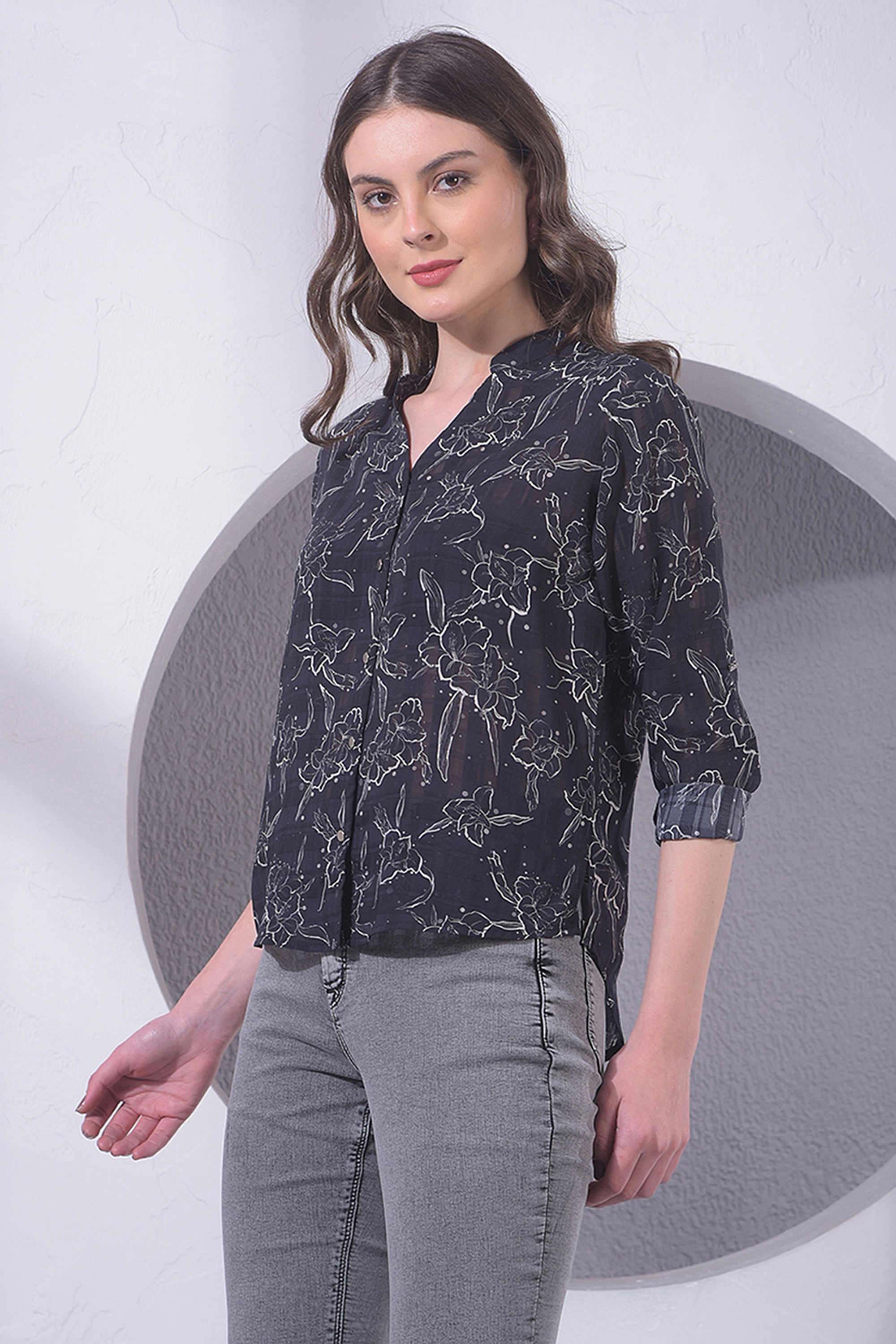crimsoune club Printed Blended Fabric Regular Fit Women's Shirt-picture-38