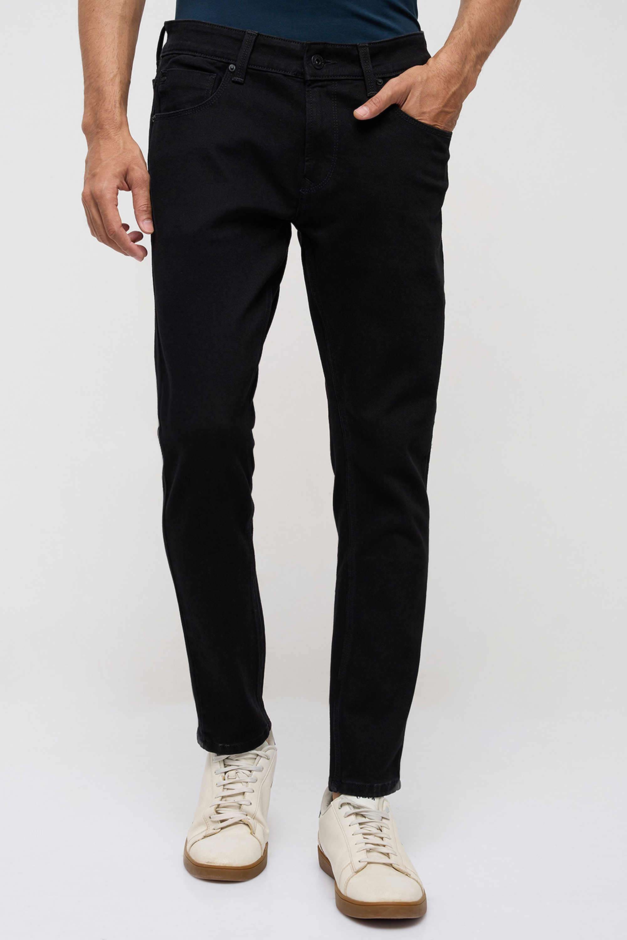 Solid-Cotton-Slim-Fit-Men-s-Jeans