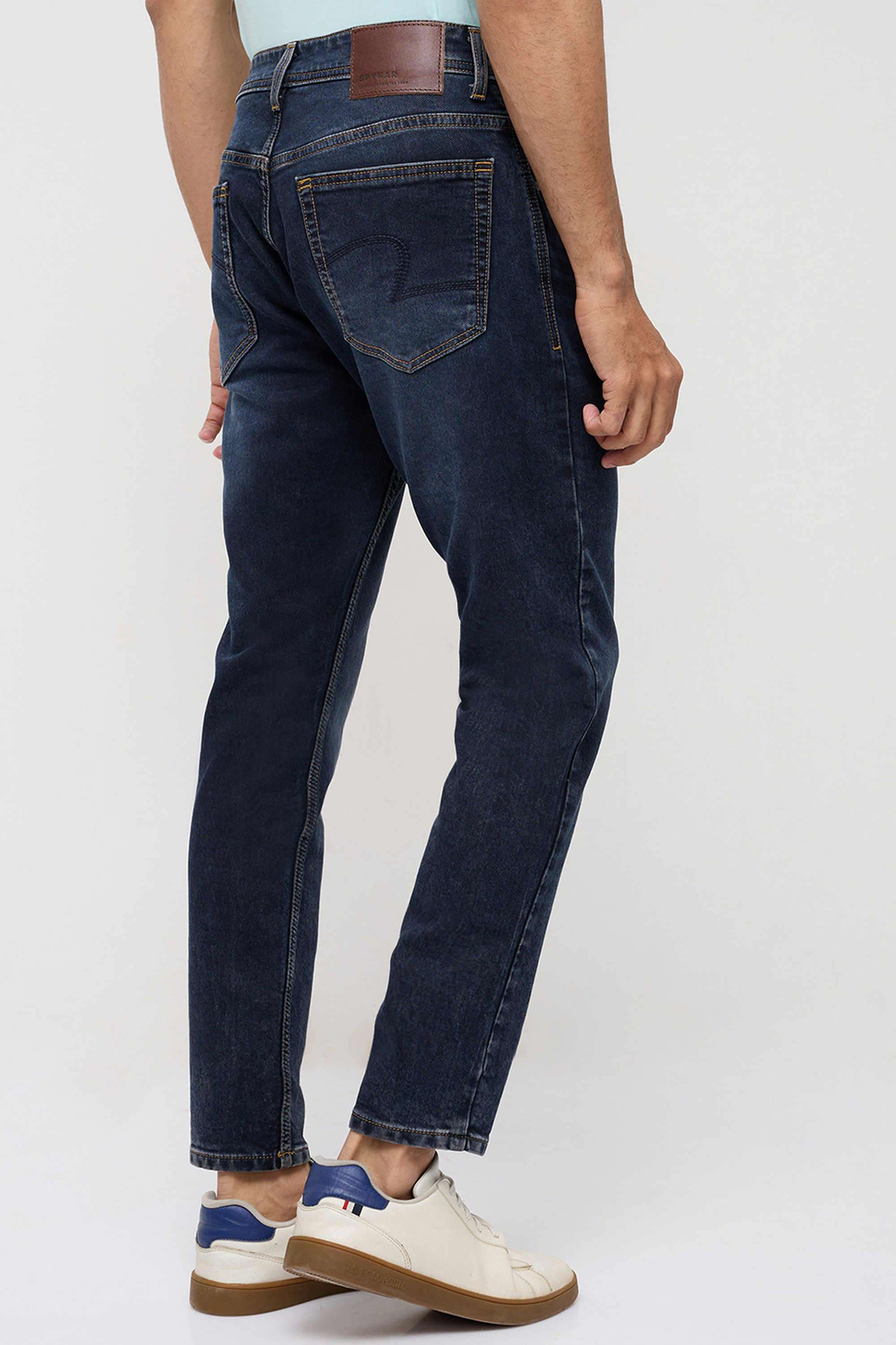 Solid-Cotton-Slim-Fit-Men-s-Jeans