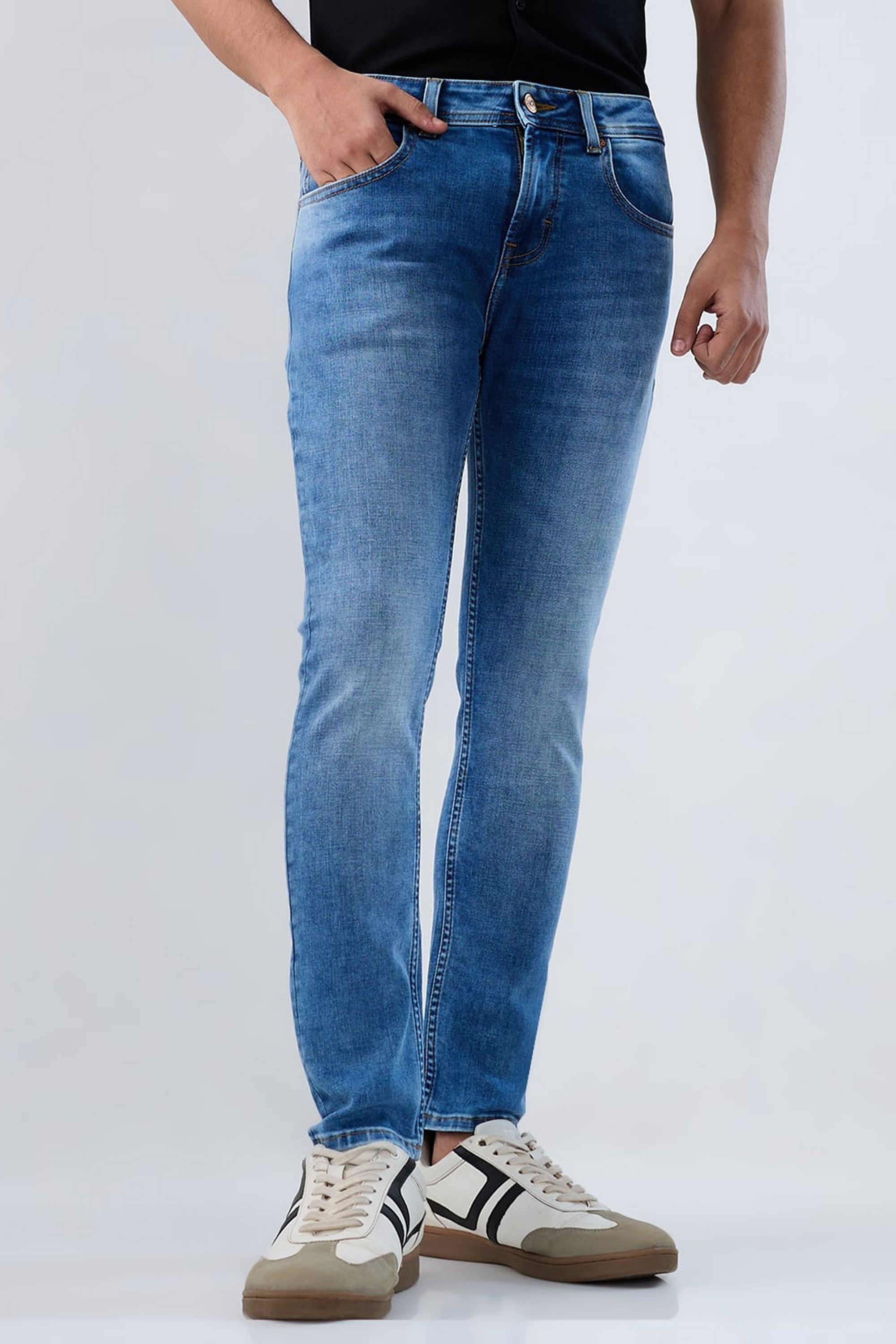 Solid-Cotton-Slim-Fit-Men-s-Jeans